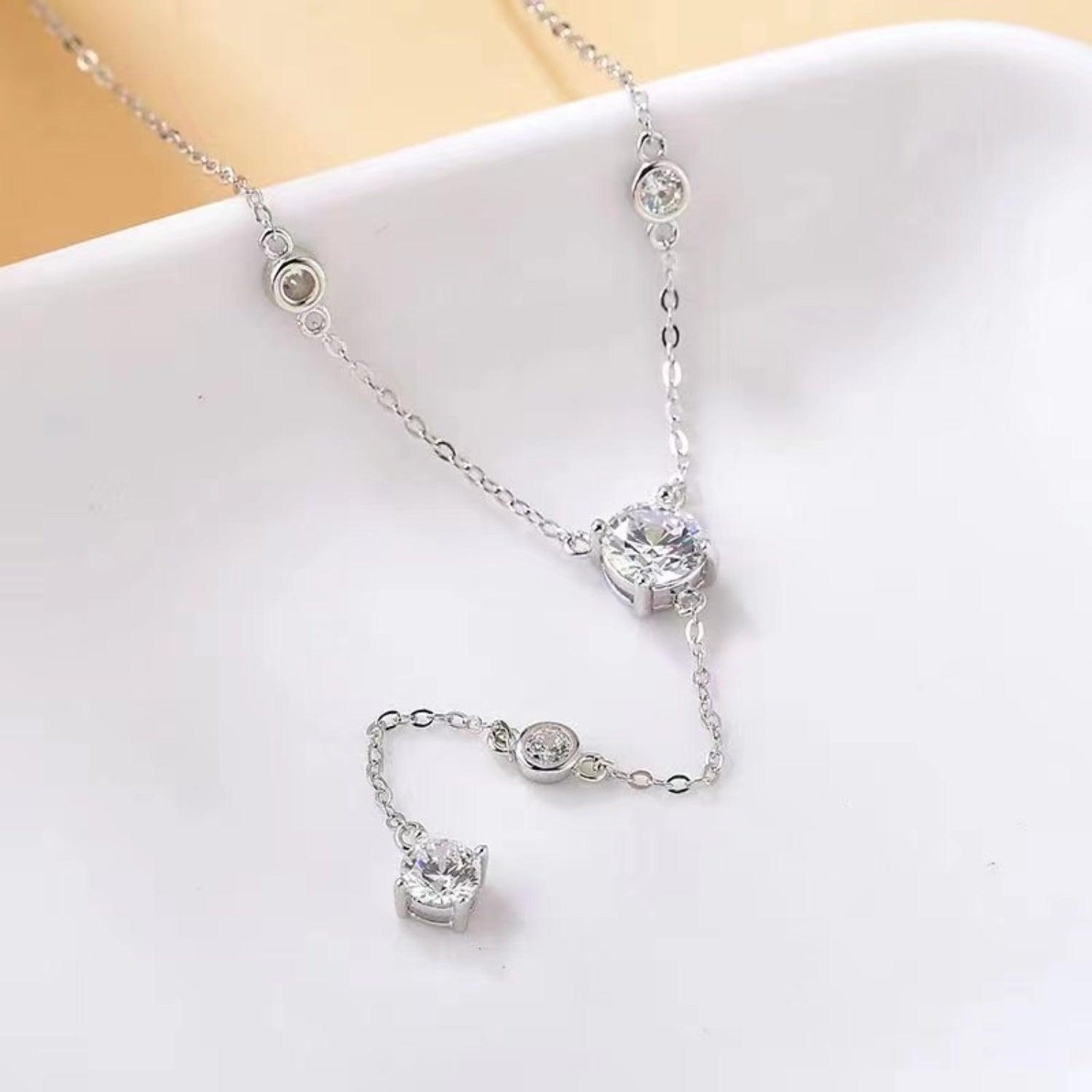 1.5 Carat Moissanite 925 Sterling Silver Necklace Carauana Store