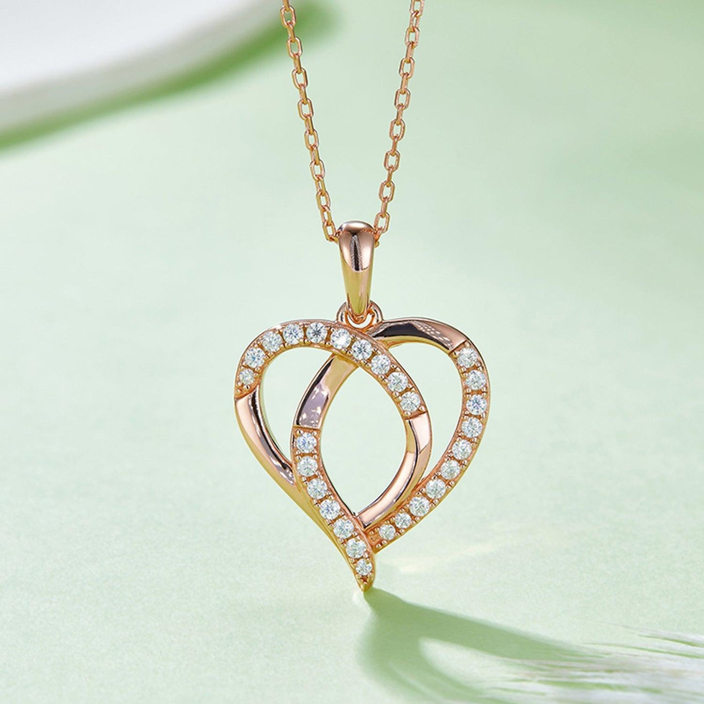 Moissanite 925 Sterling Silver Heart Shape Necklace Carauana Store
