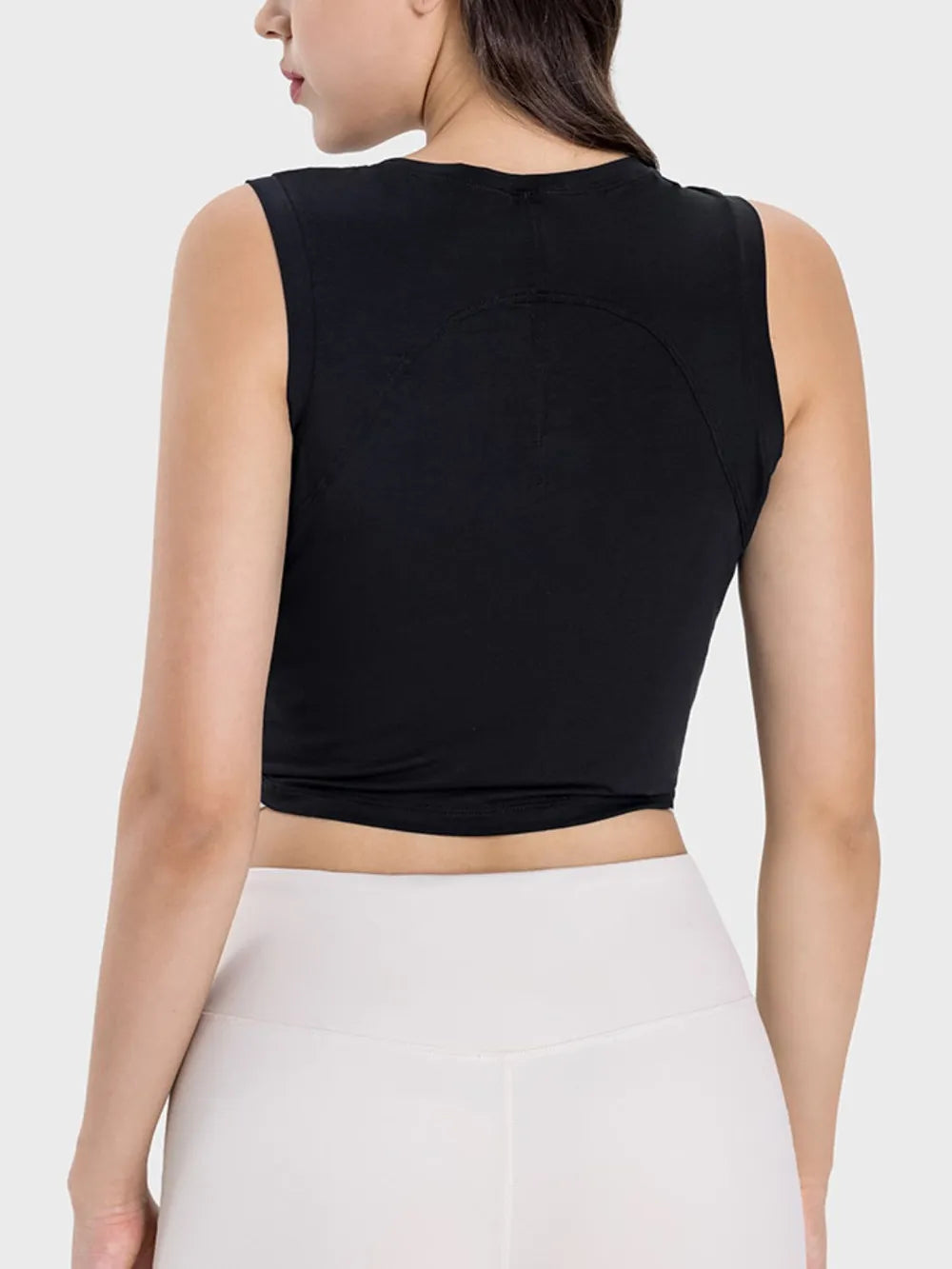 Millennia Drawstring Ruched Wide Strap Active Tank Carauana Store