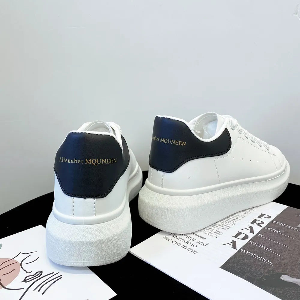 PU Leather Lace Up Round Toe Platform Sneakers Carauana Store