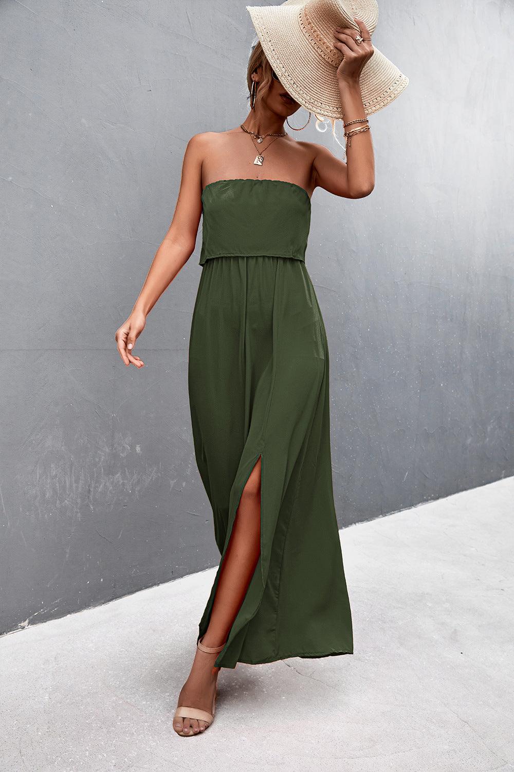 Strapless Split Maxi Dress Carauana Store