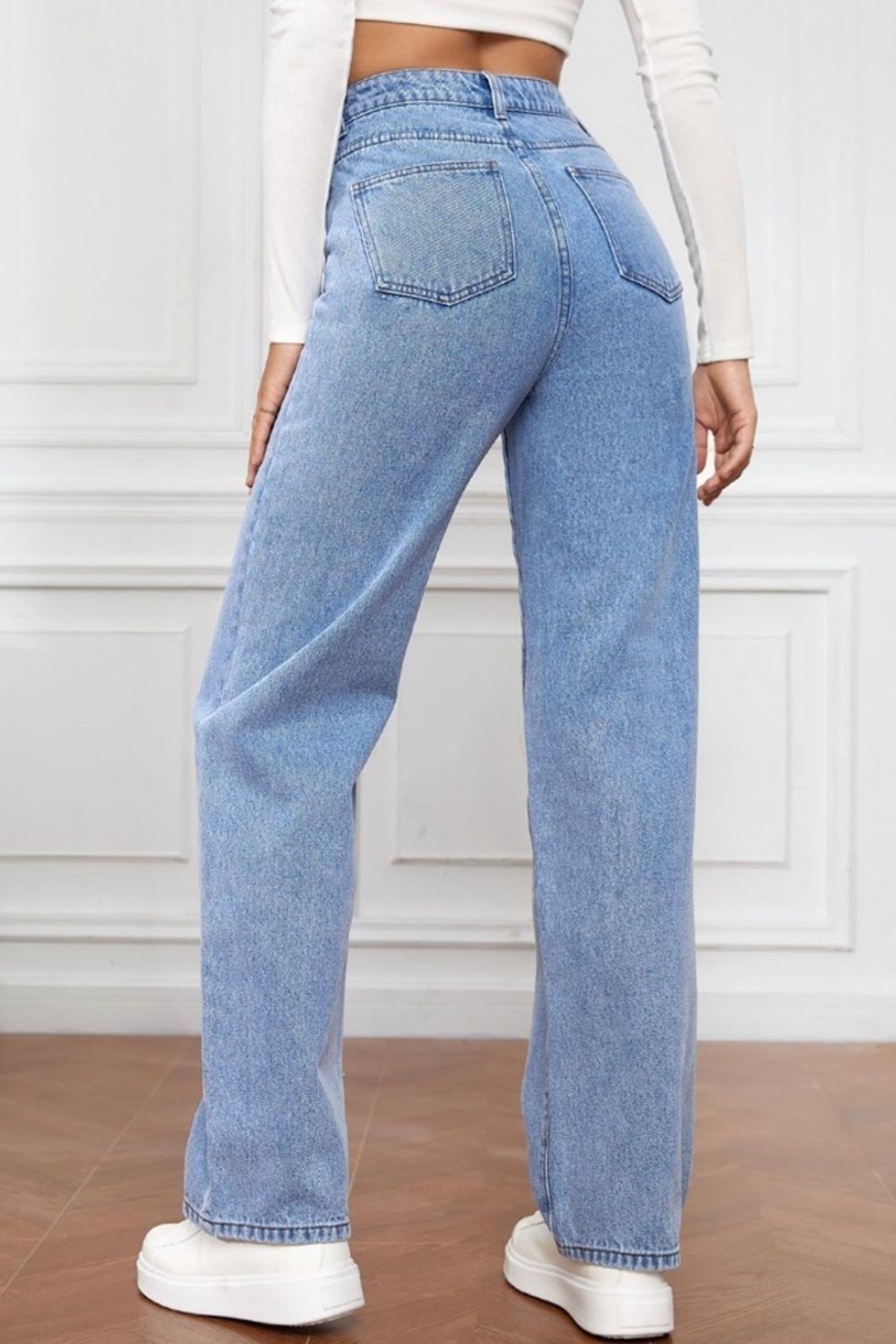 High Waist Straight Jeans Carauana Store