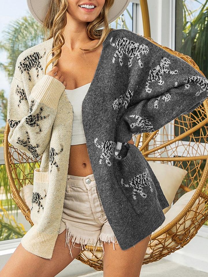 Open Front Cardigan with Pockets Carauana Store