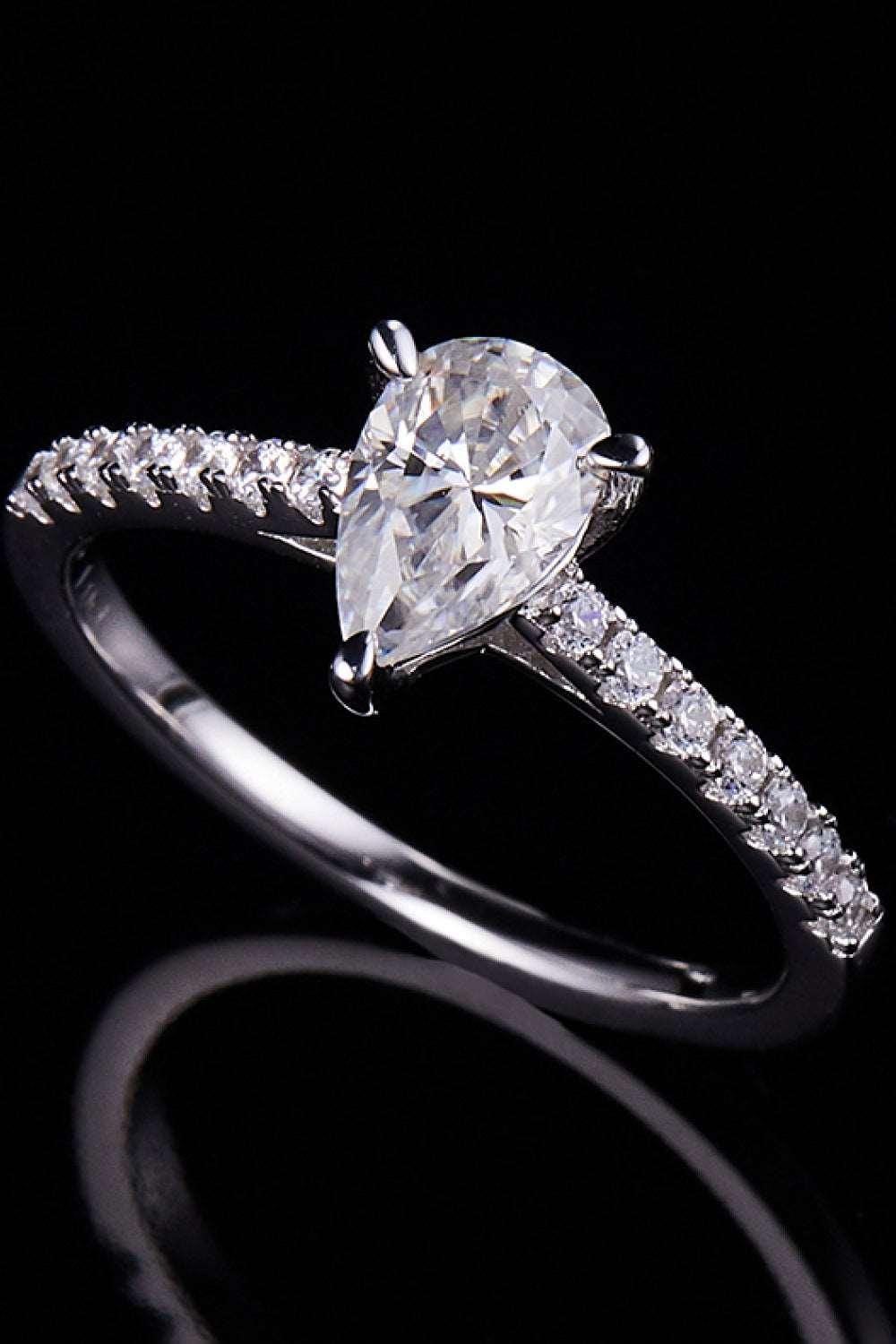1 Carat Moissanite 925 Sterling Silver Side Stone Ring Carauana Store