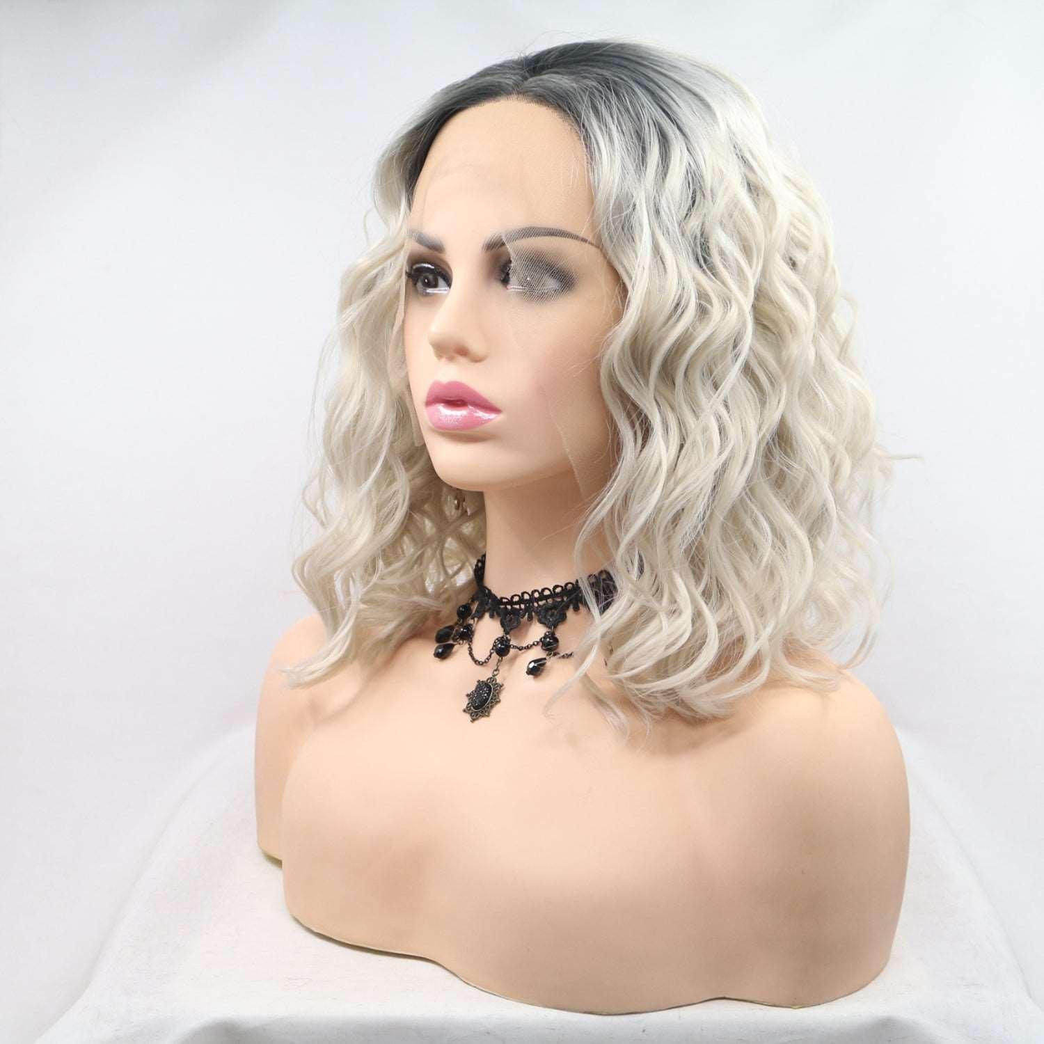 13*3" Lace Front Wigs Synthetic Mid-length Wavy 12" 130% Density Carauana Store