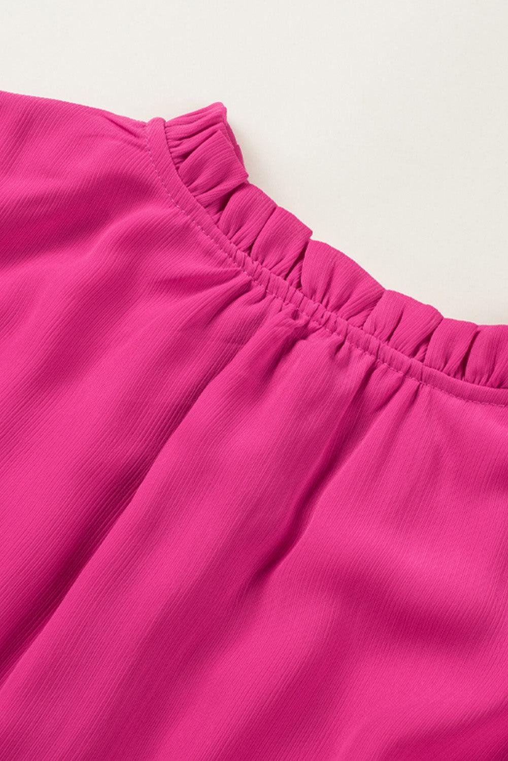 Frill Tie Neck Balloon Sleeve Dress Carauana Store