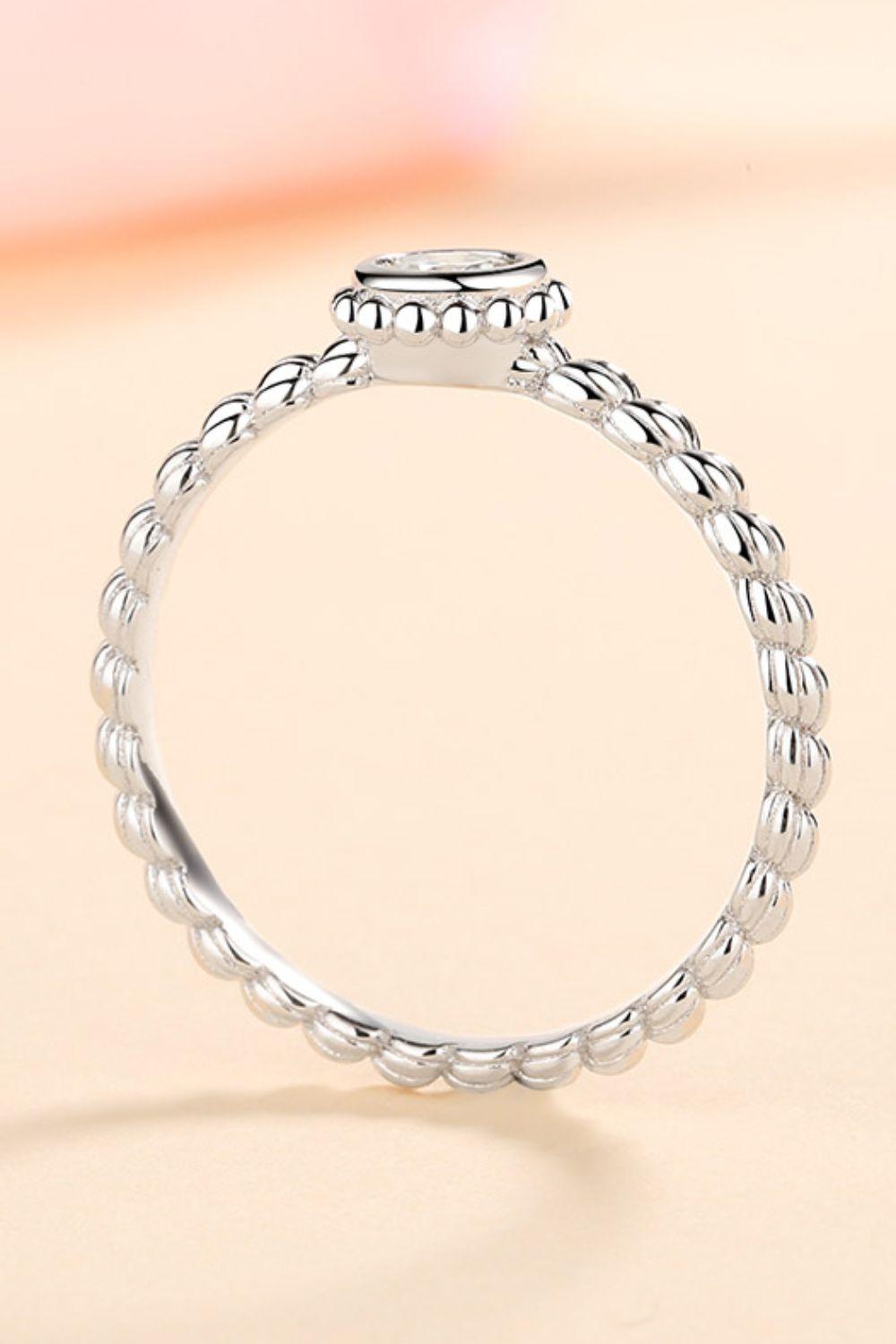 Moissanite Rhodium-Plated Ring Carauana Store