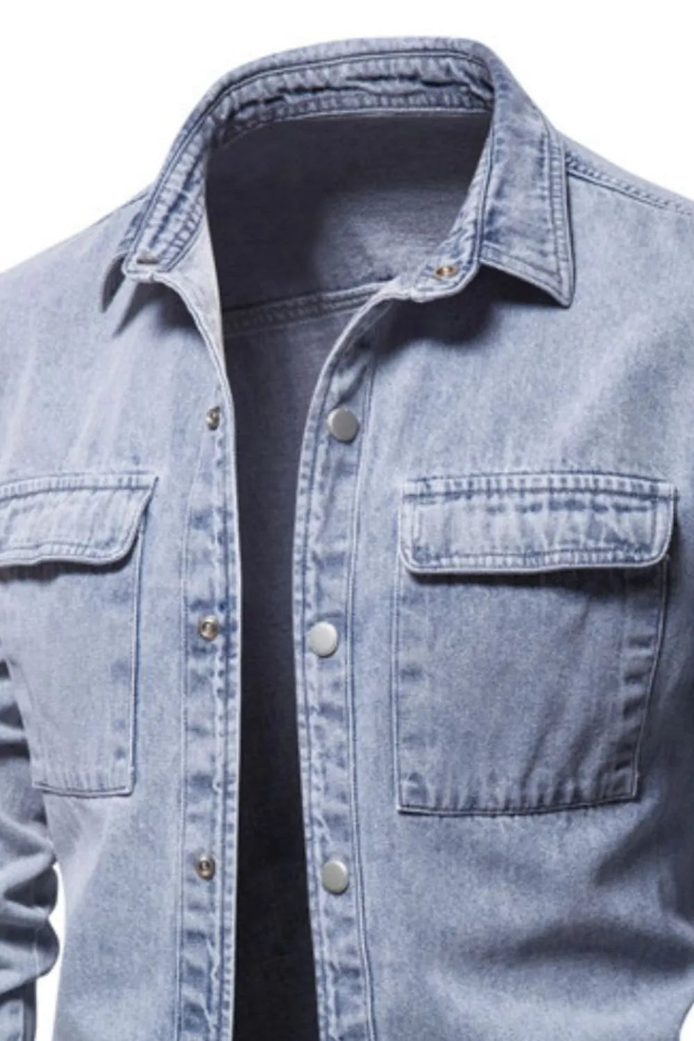Men's Button Down Chest Pocket Denim Jacket Carauana Store