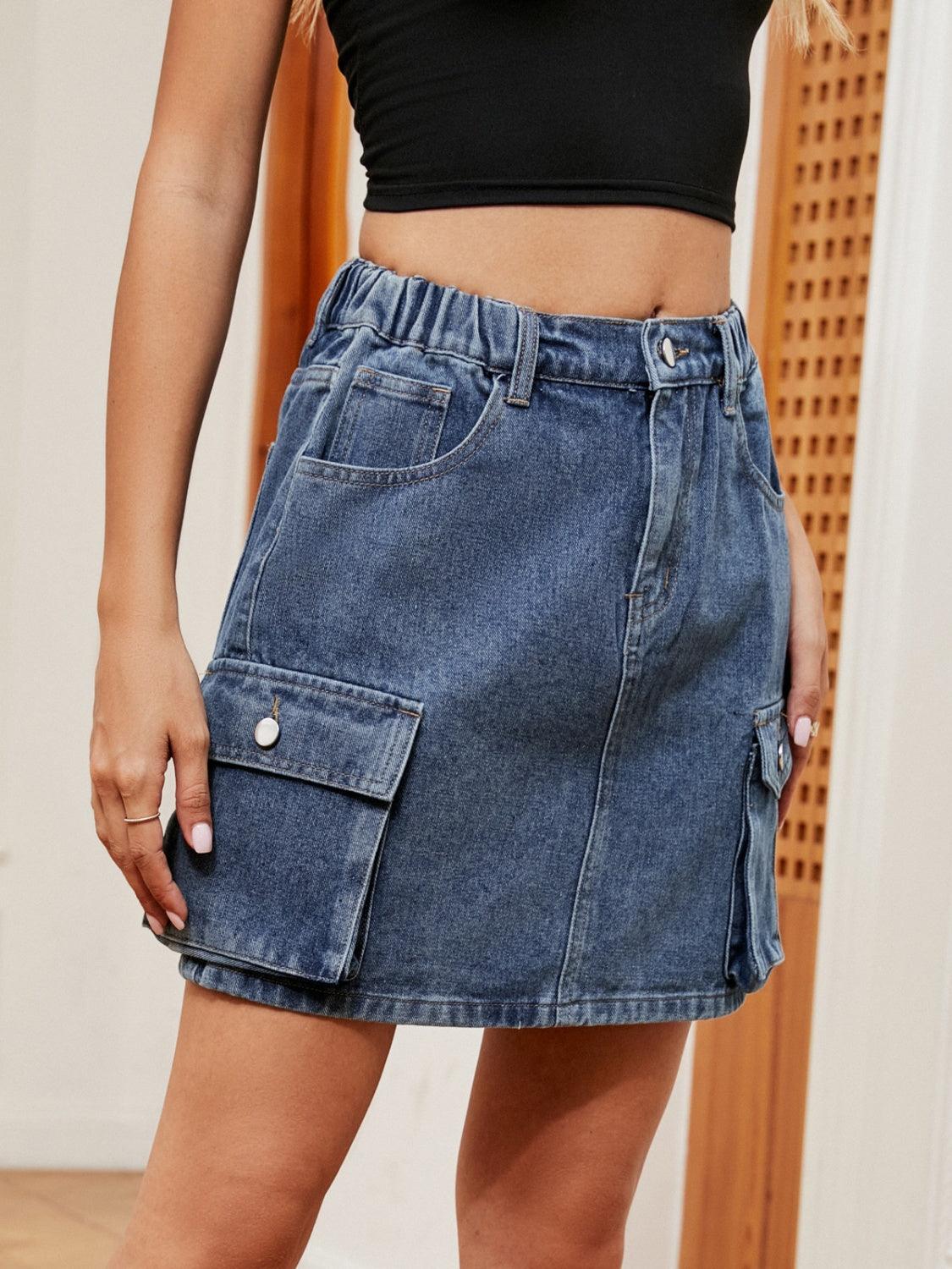 High Waist Denim Skirt Carauana Store