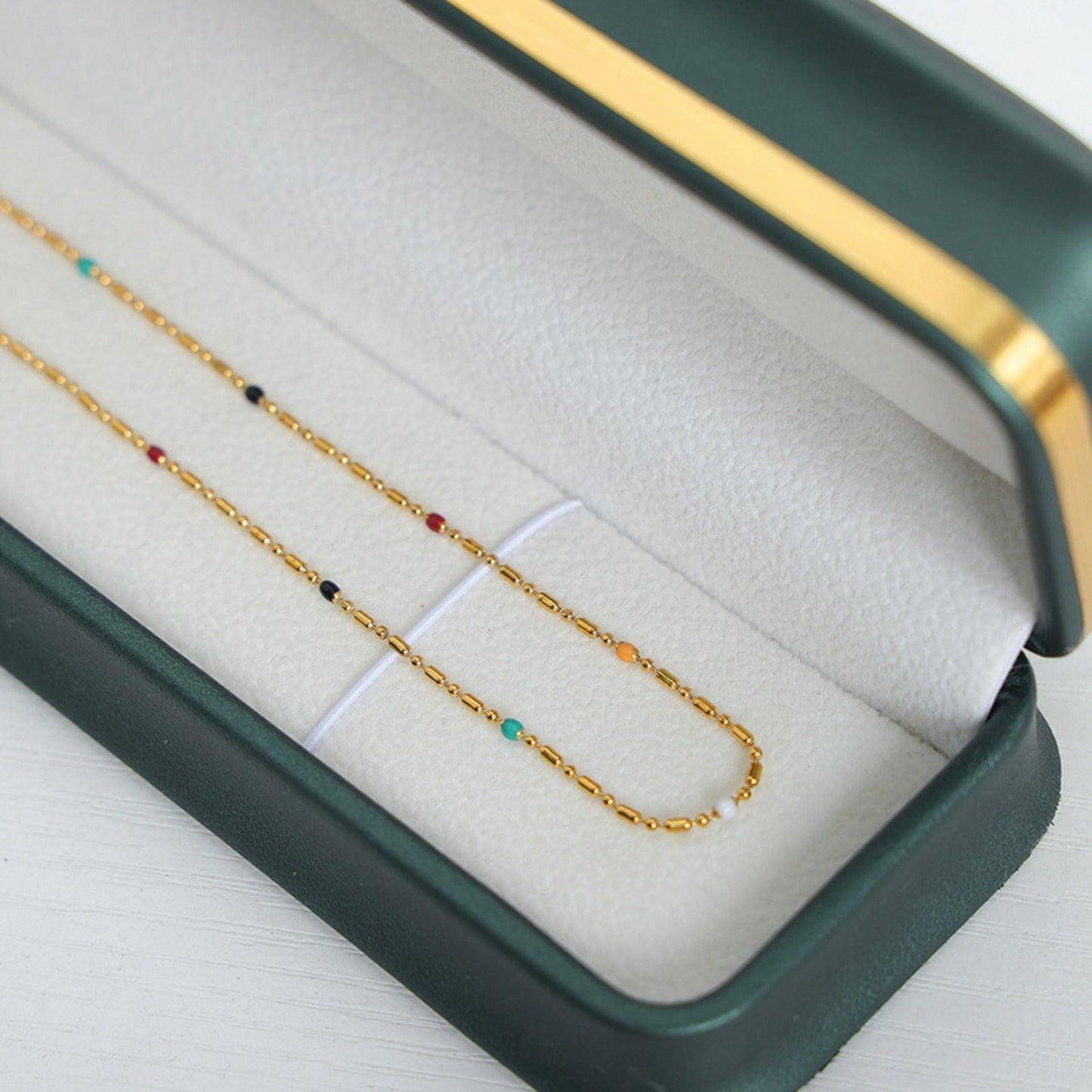 18K Gold-Plated Oil Drip Bead Necklace Carauana Store