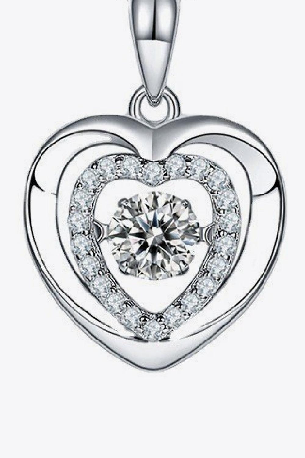 Moissanite Heart Pendant Necklace Carauana Store