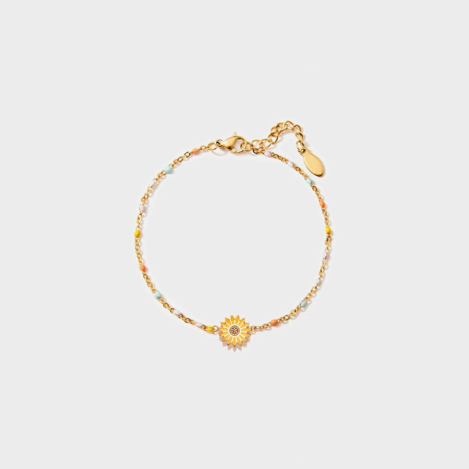 Sunflower Shape 18K Gold-Plated Bead Bracelet Carauana Store