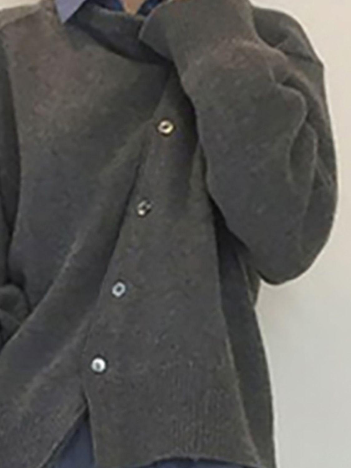 Dropped Shoulder Buttoned Cardigan Carauana Store