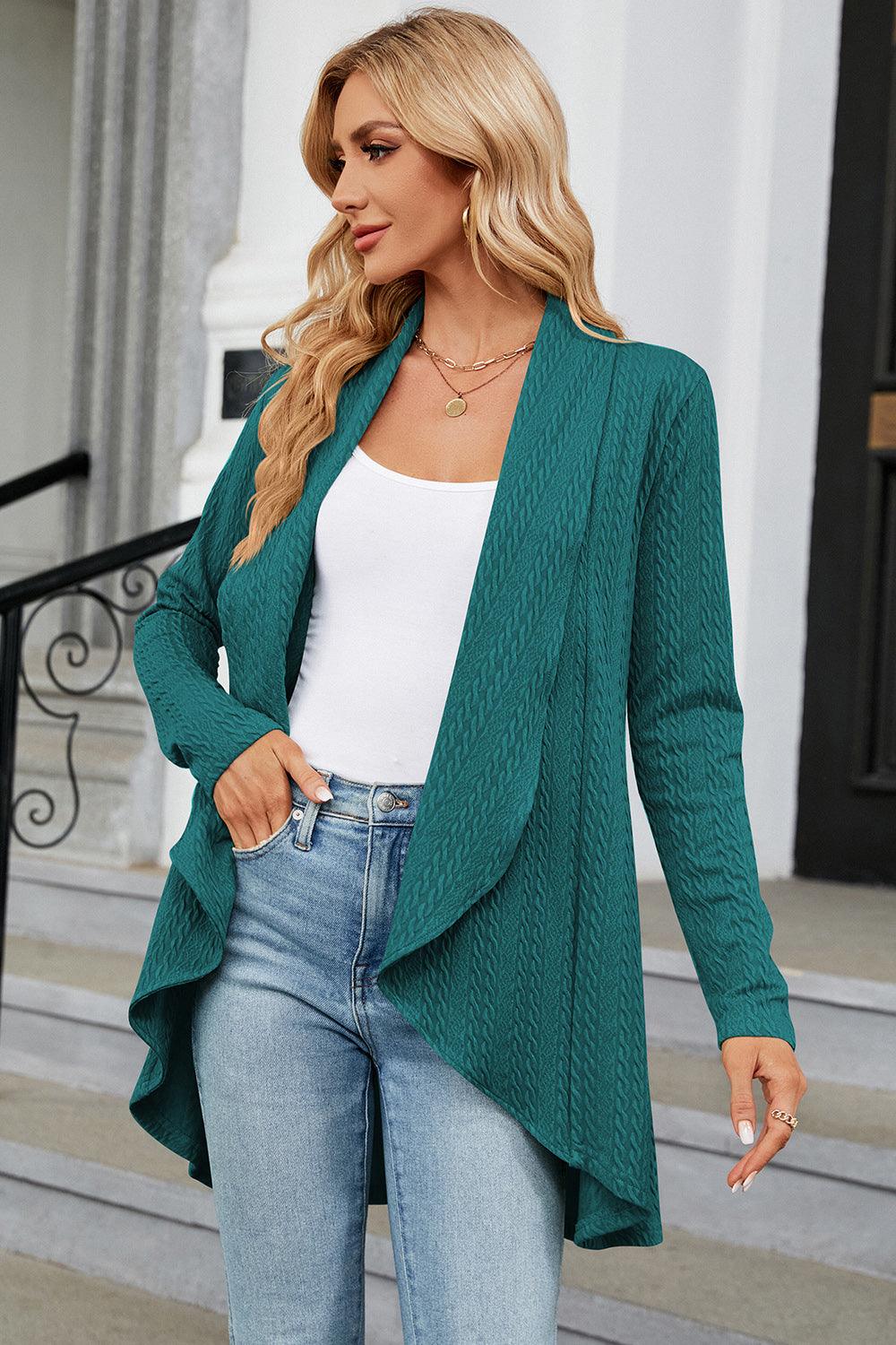 Open Front Long Sleeve Cardigan Carauana Store