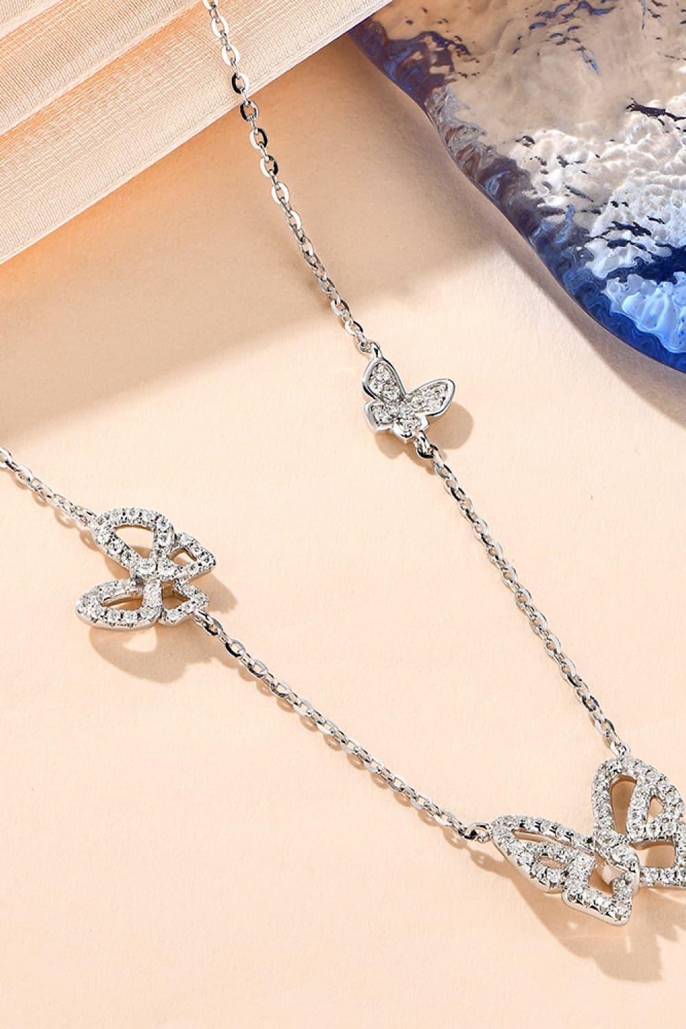 Moissanite Butterfly Shape Necklace Carauana Store