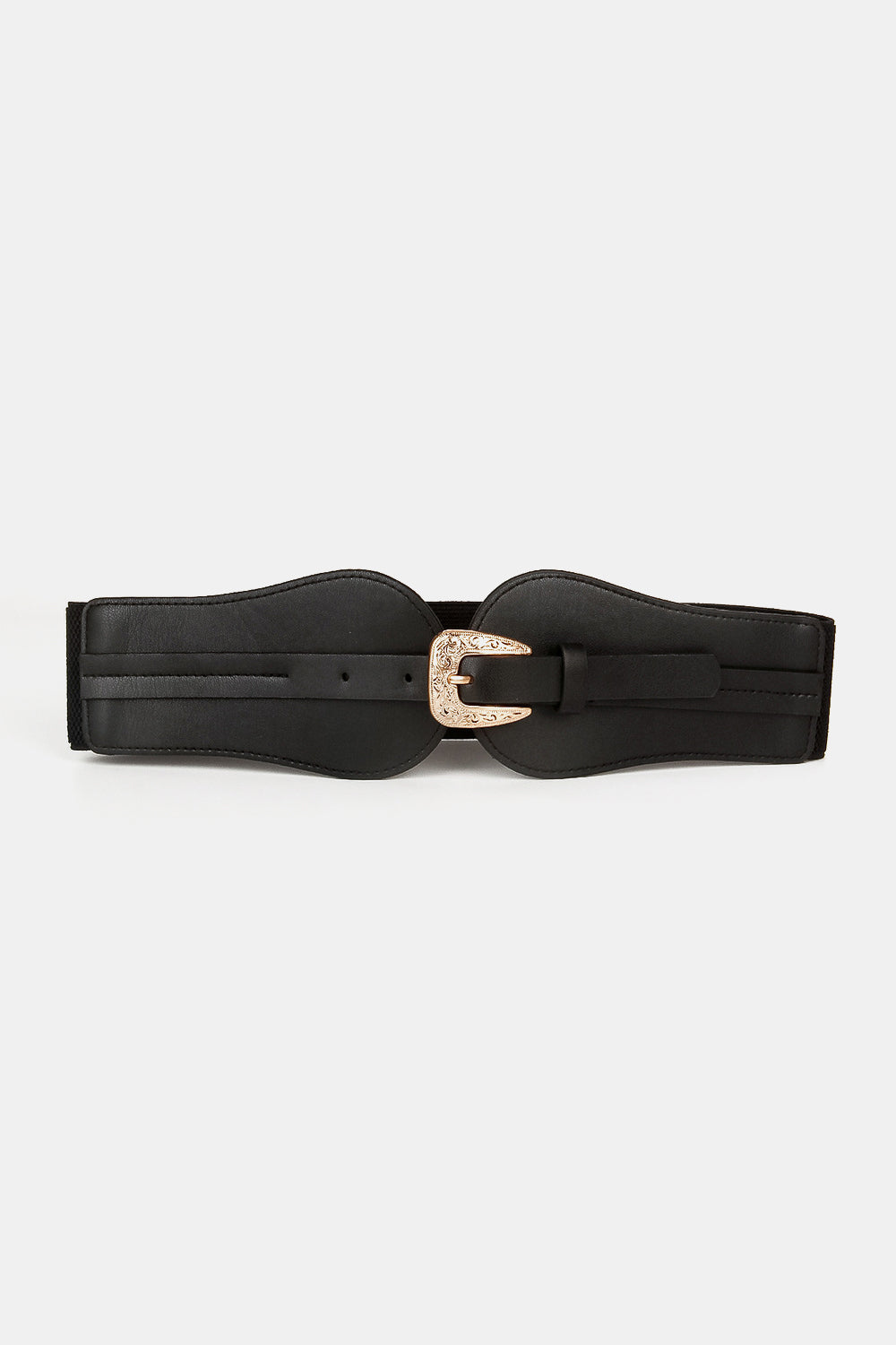 Wide Elastic Belt with Alloy Buckle Carauana Store