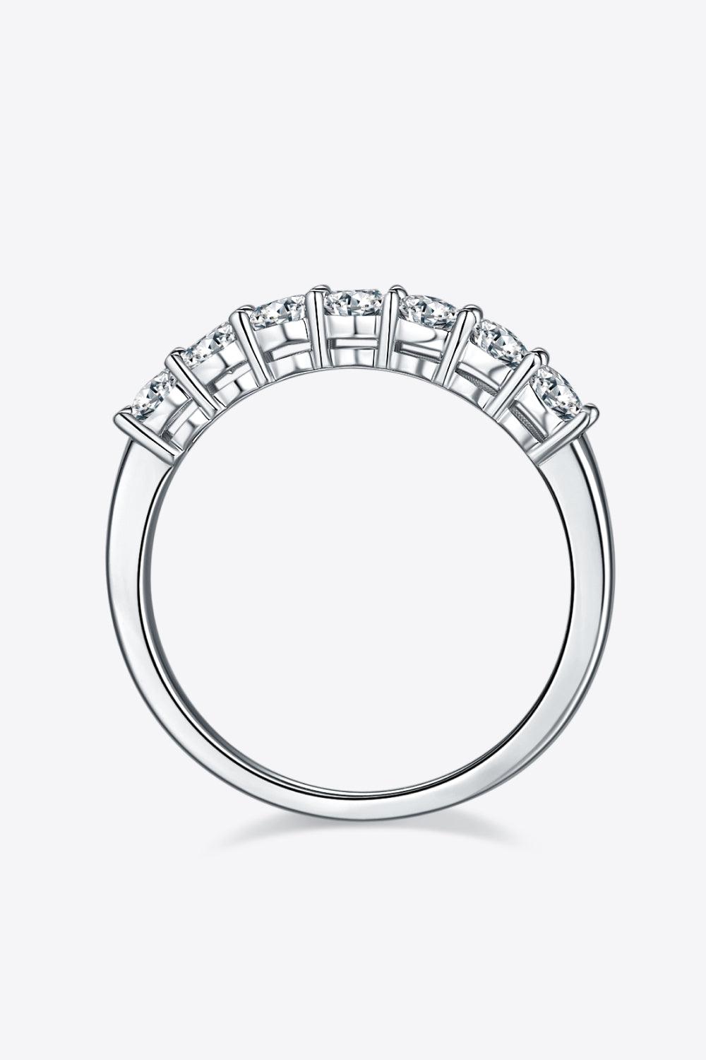 Moissanite Platinum-Plated Half-Eternity Ring Carauana Store
