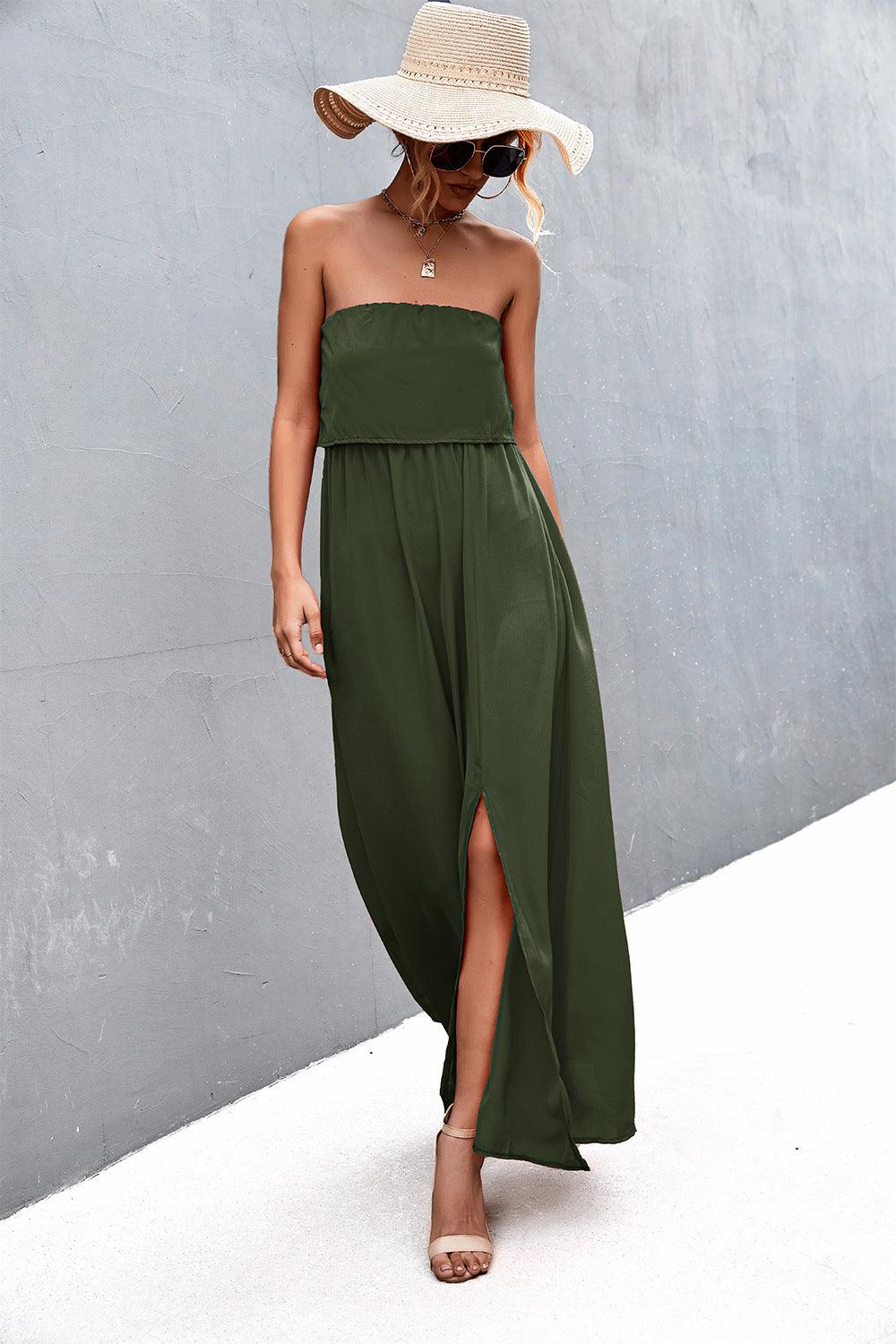 Strapless Split Maxi Dress Carauana Store
