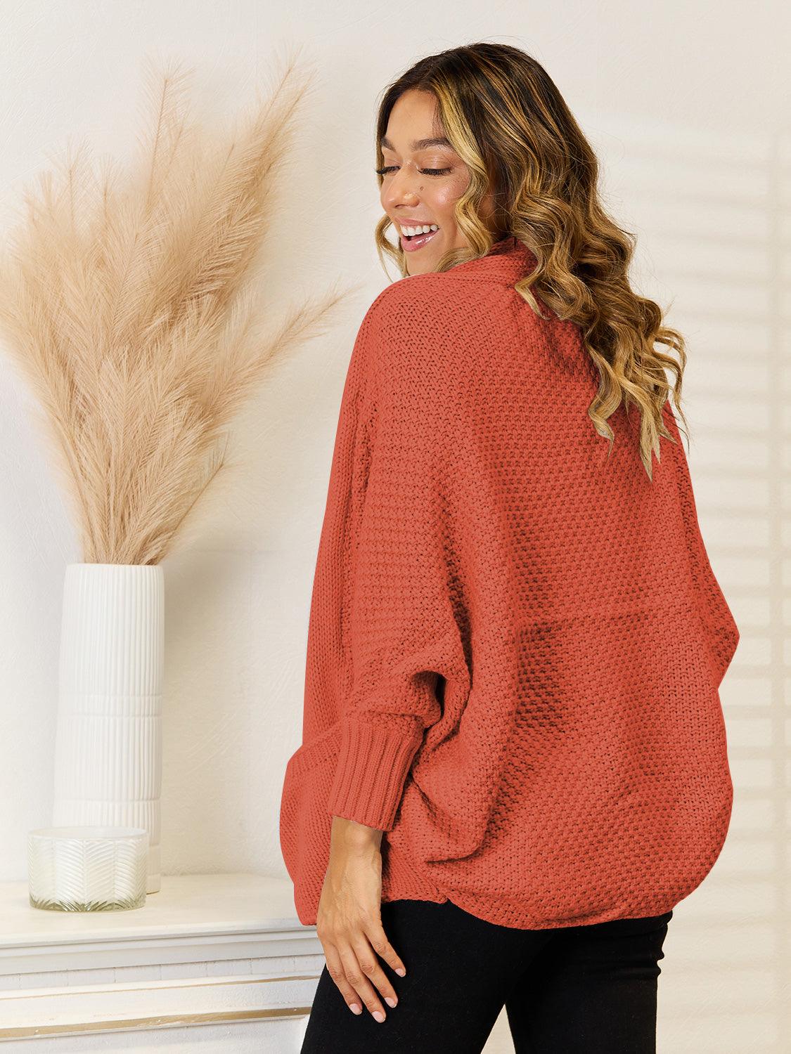 Angel Wings Open Front Cardigan with Pockets Carauana Store