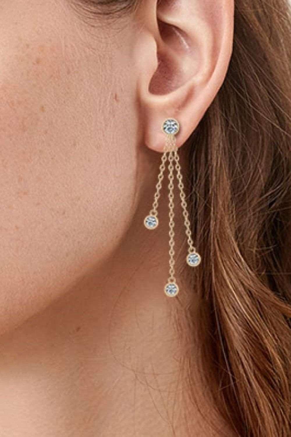 1.2 Carat Moissanite Layered Chain Earrings Carauana Store