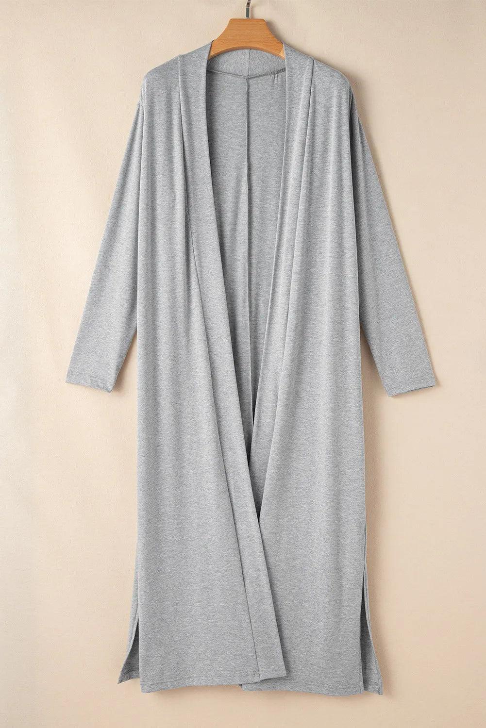 Open Front Long Sleeve Cardigan and Pants Lounge Set Carauana Store