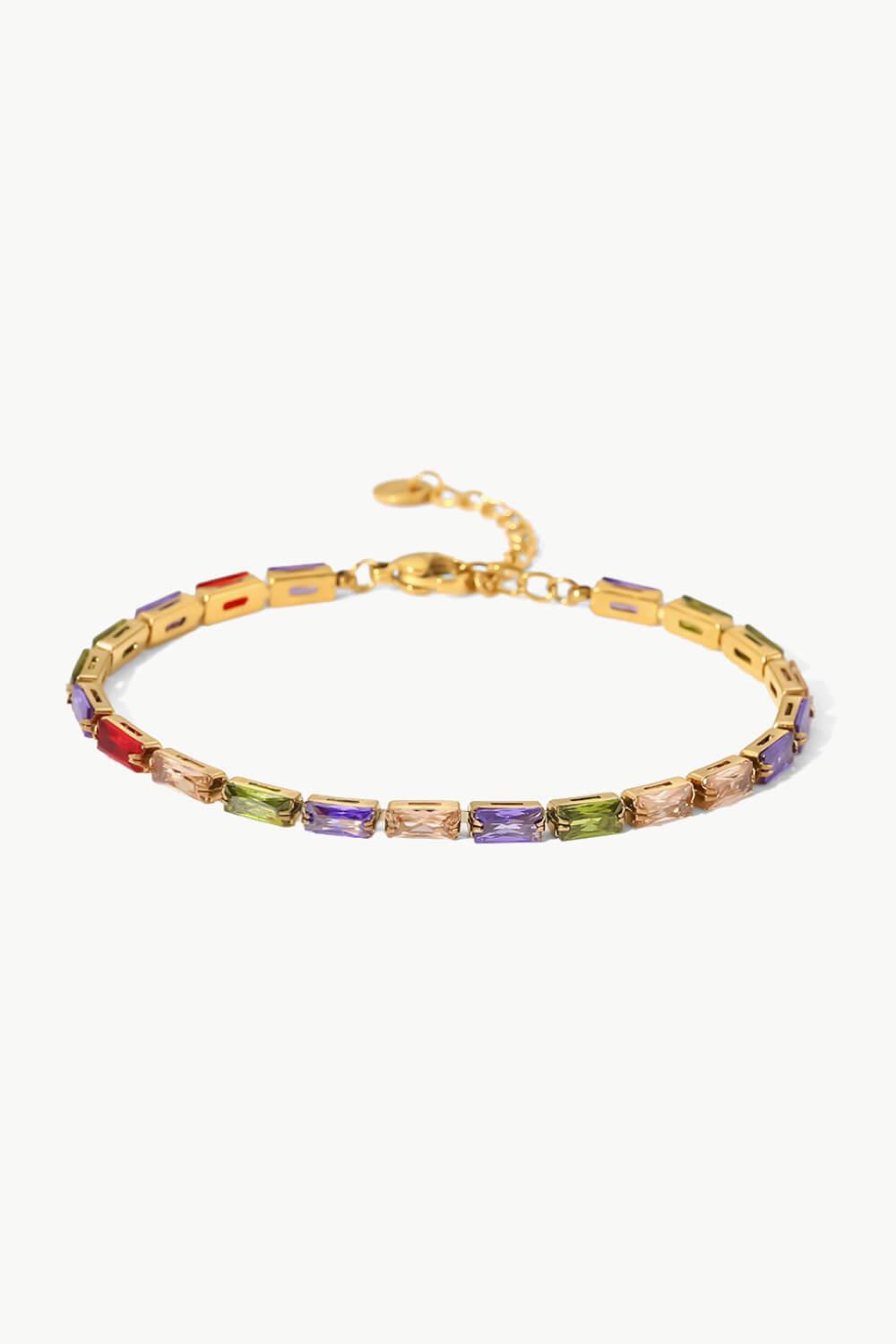 18K Gold Plated Multicolored Cubic Zirconia Bracelet Carauana Store