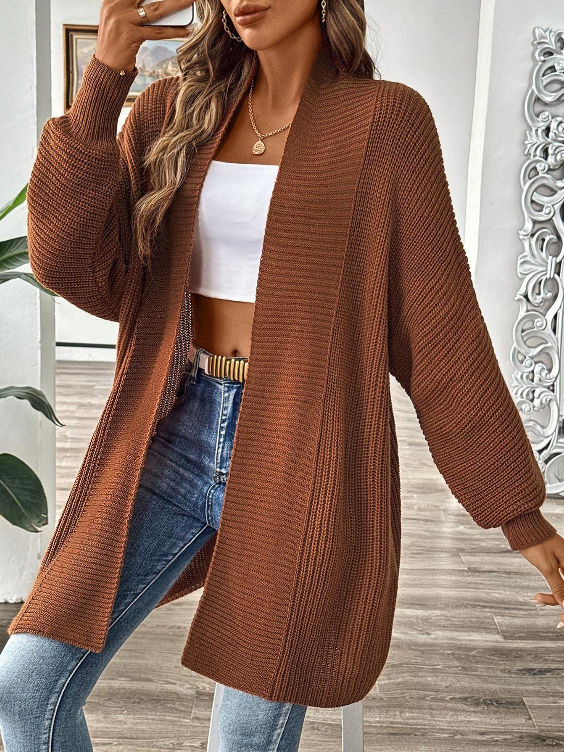Open Front Long Sleeve Cardigan Carauana Store