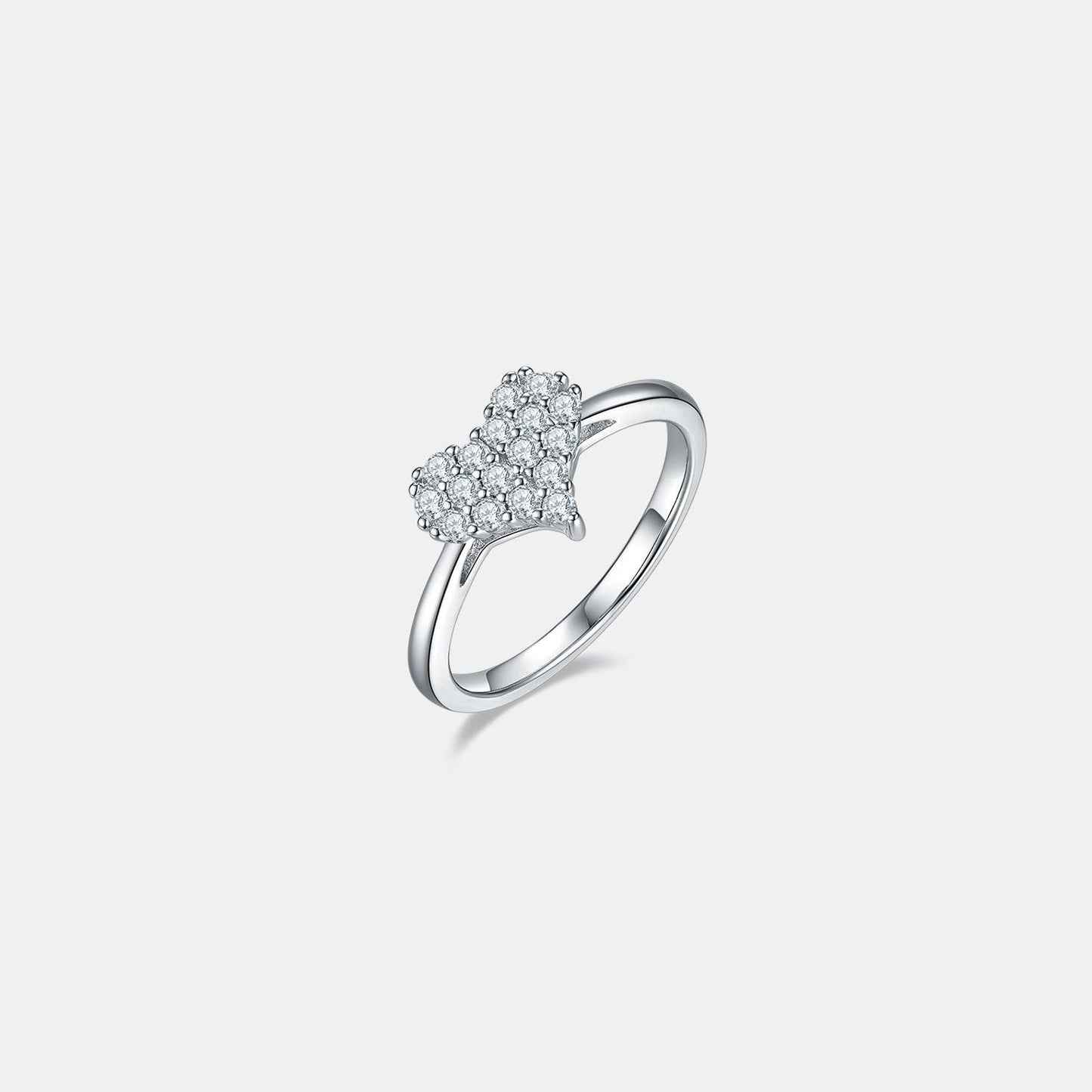 Moissanite 925 Sterling Silver Heart Ring Carauana Store