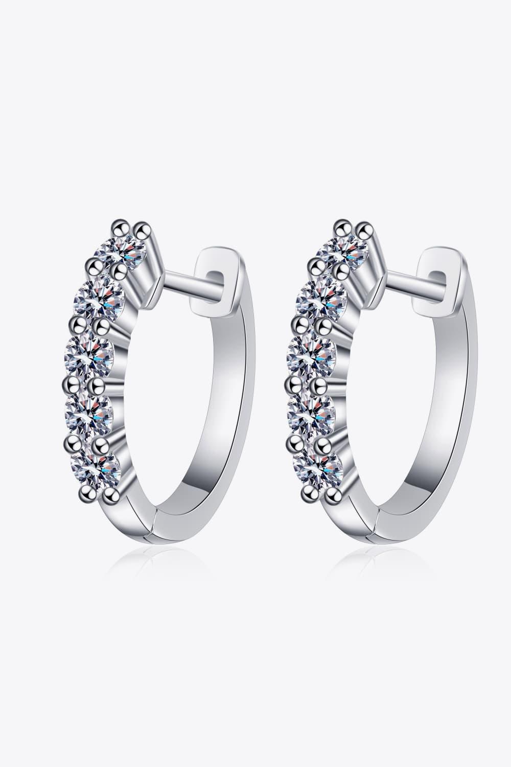 1 Carat Moissanite Hoop Earrings Carauana Store