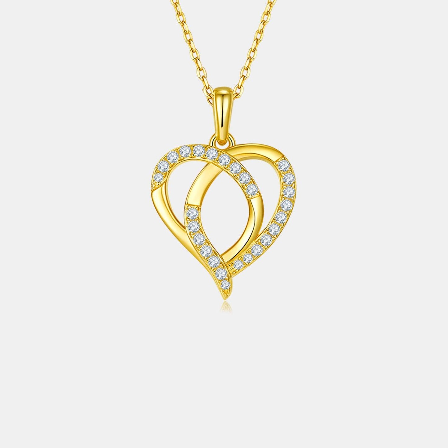 Moissanite 925 Sterling Silver Heart Shape Necklace Carauana Store