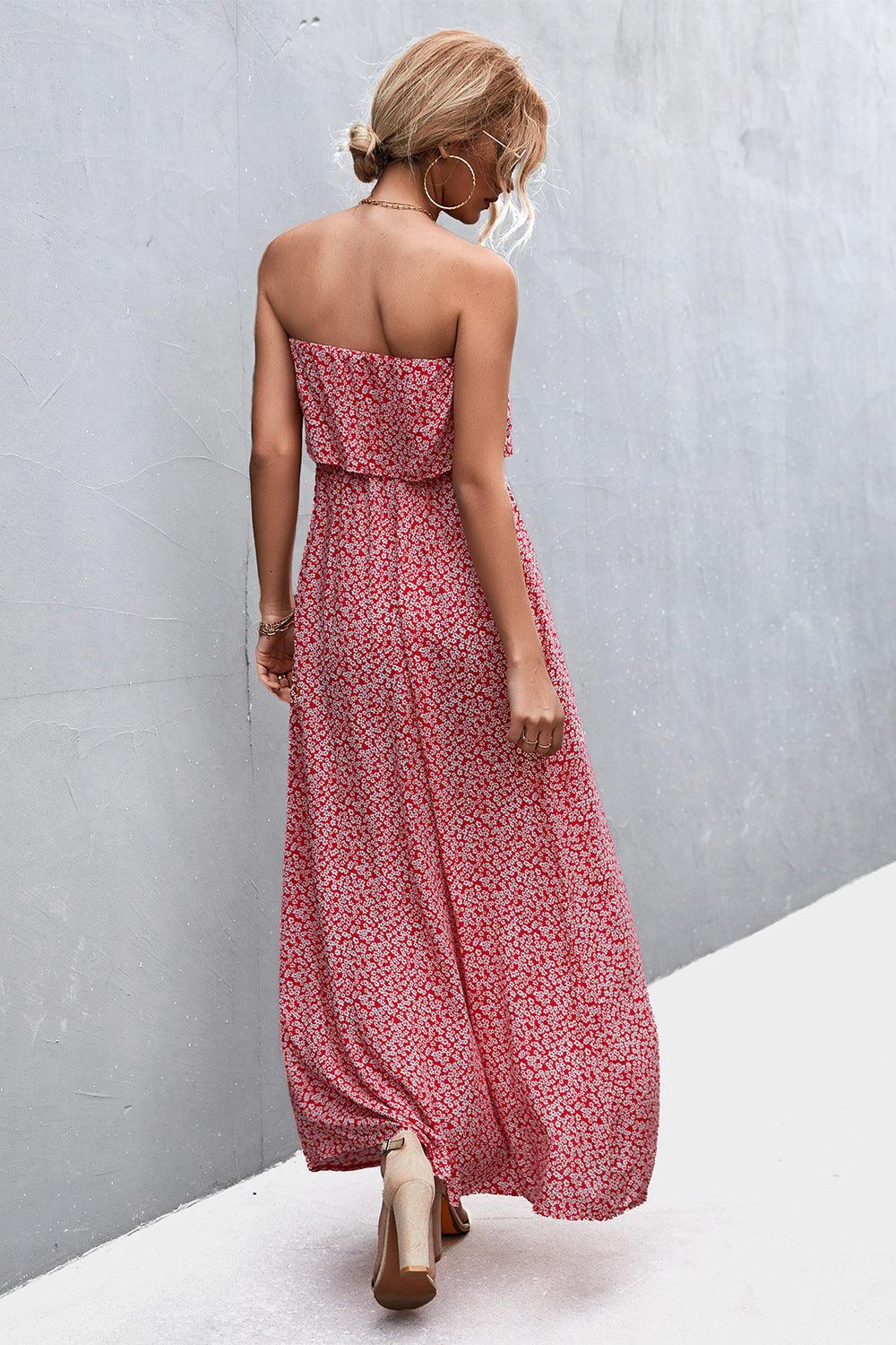 Strapless Split Maxi Dress Carauana Store