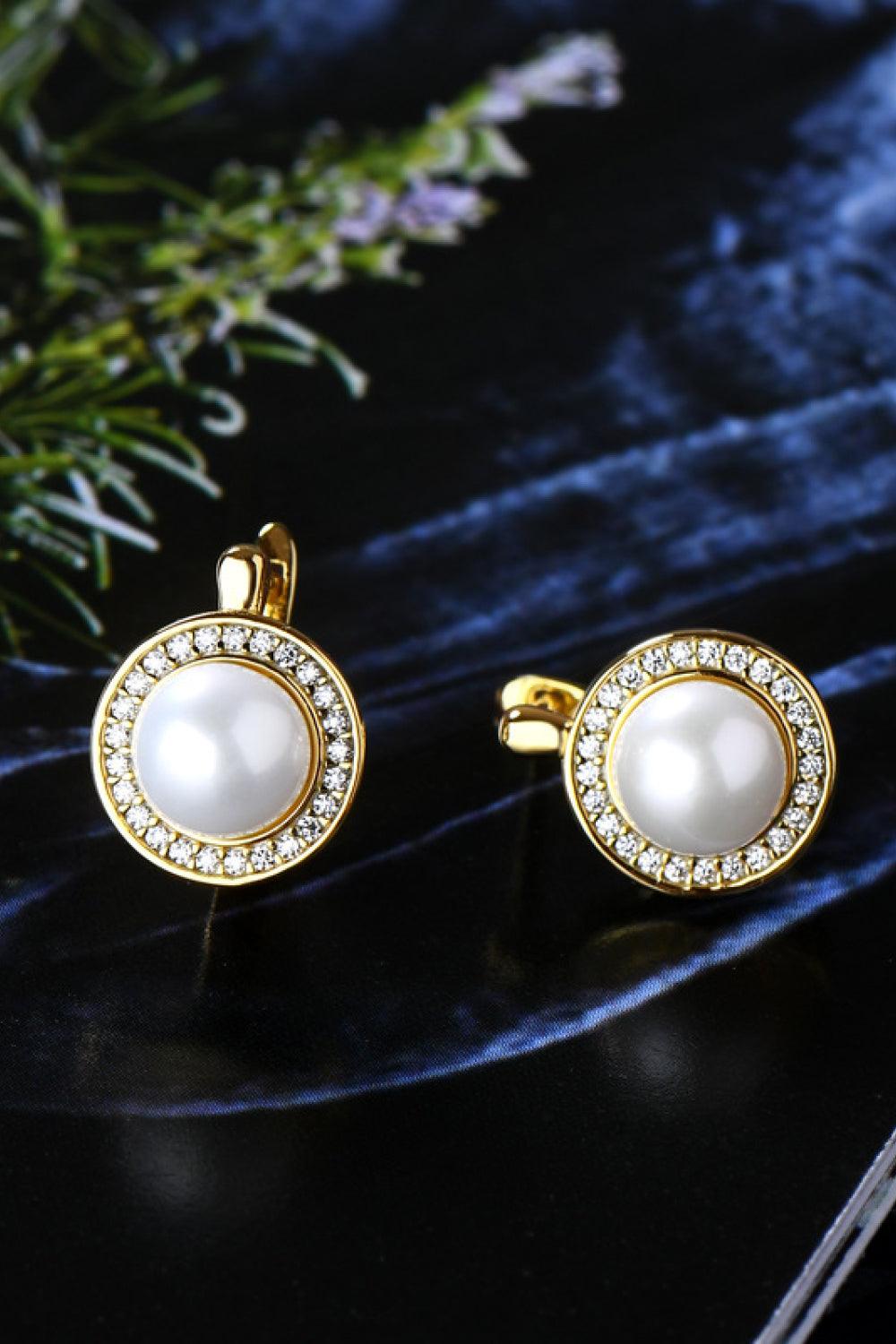 Moissanite Pearl 925 Sterling Silver Earrings Carauana Store