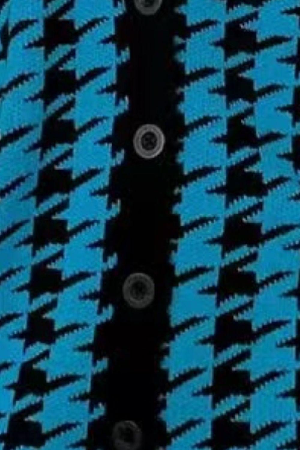 Houndstooth Button Up Long Sleeve Cardigan Carauana Store