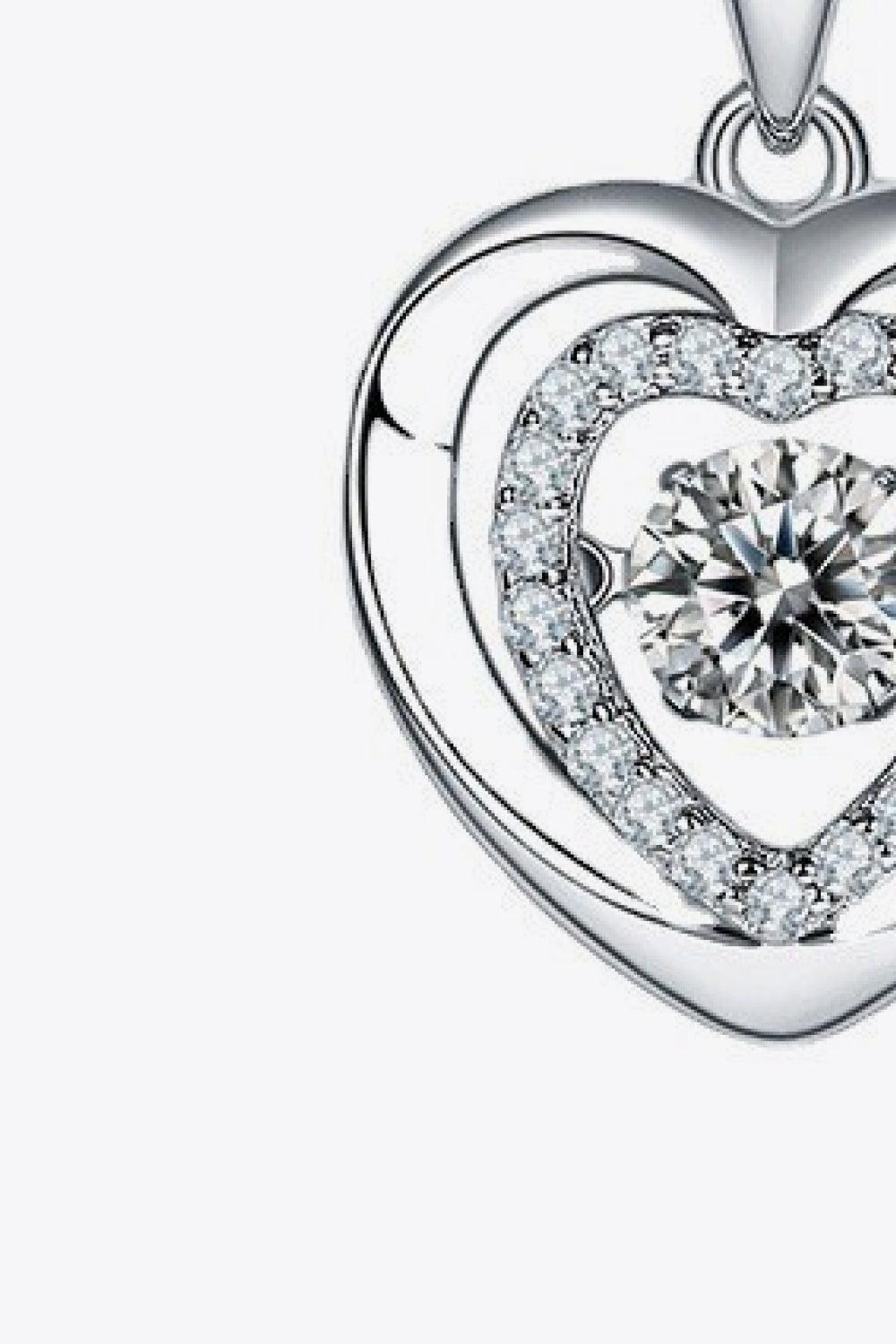 Moissanite Heart Pendant Necklace Carauana Store