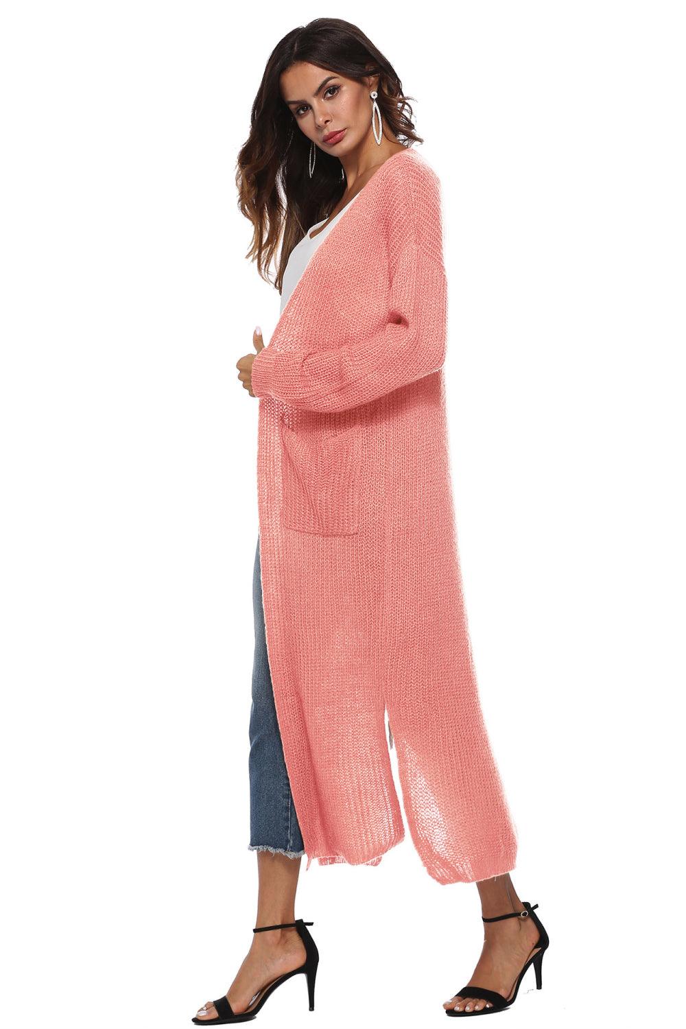 Long Sleeve Open Front Buttoned Cardigan Carauana Store