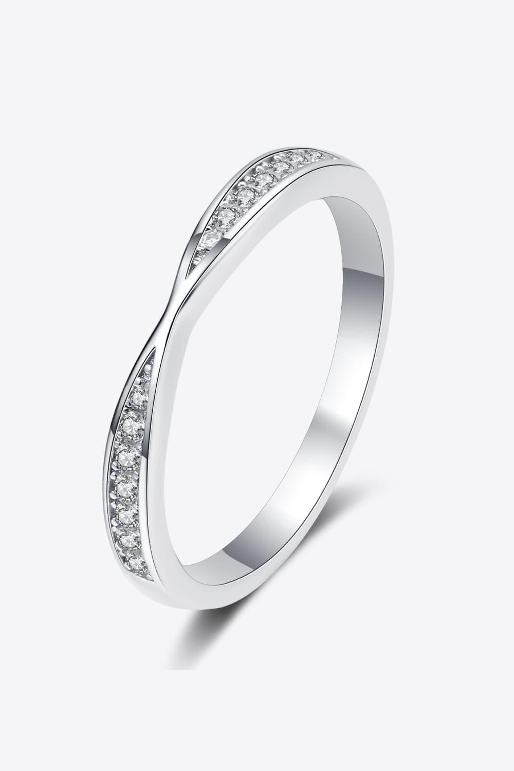 Moissanite Rhodium-Plated Ring Carauana Store