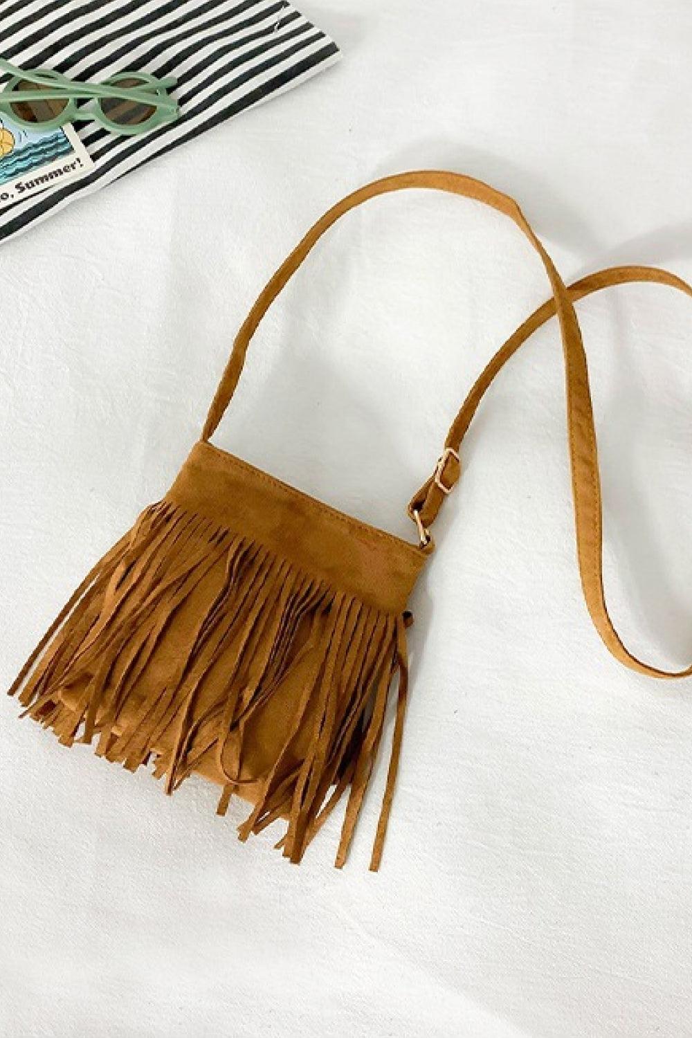 Adored PU Leather Crossbody Bag with Fringe Carauana Store