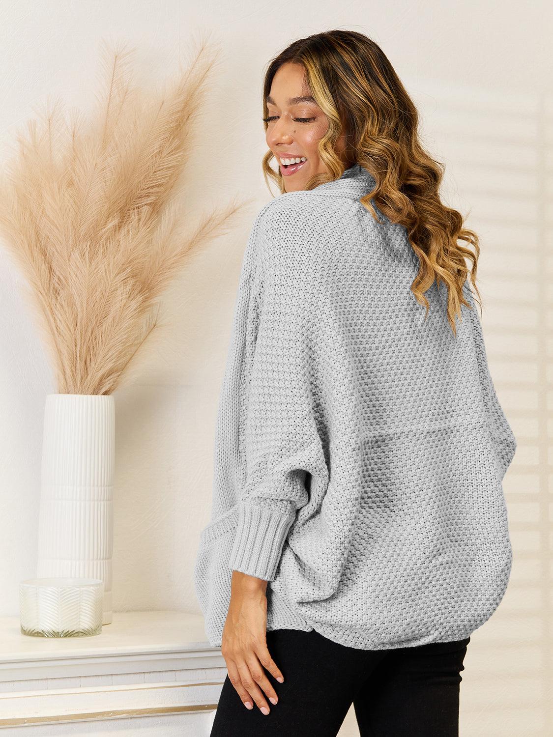 Angel Wings Open Front Cardigan with Pockets Carauana Store
