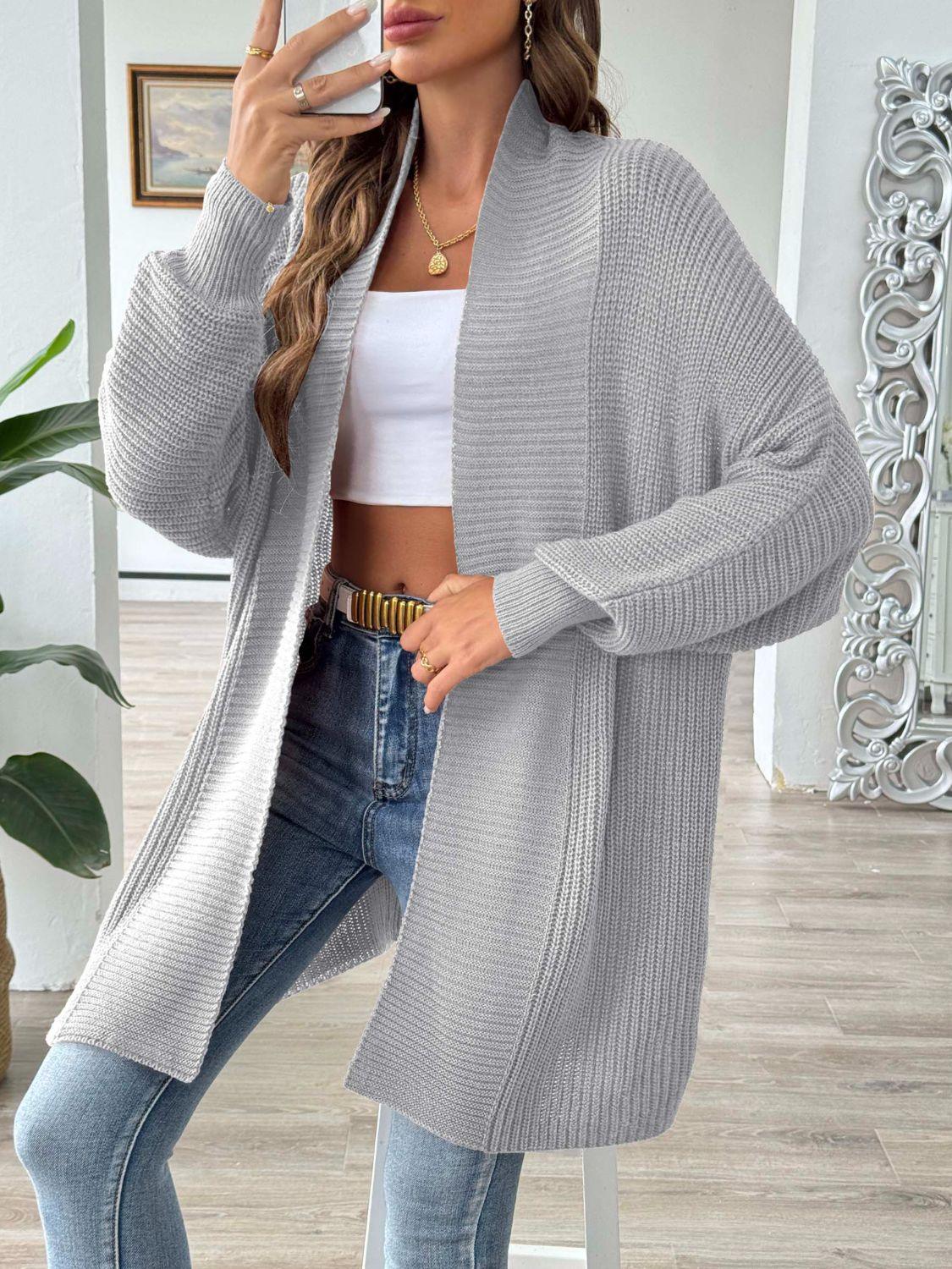 Open Front Long Sleeve Cardigan Carauana Store
