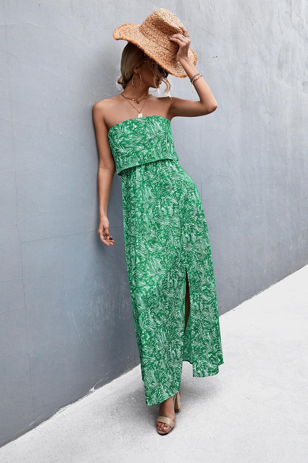 Strapless Split Maxi Dress Carauana Store
