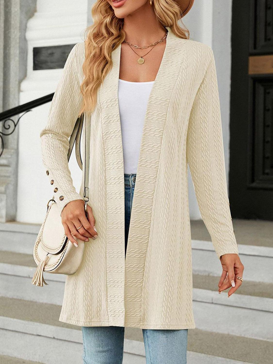 Open Front Long Sleeve Cardigan Carauana Store