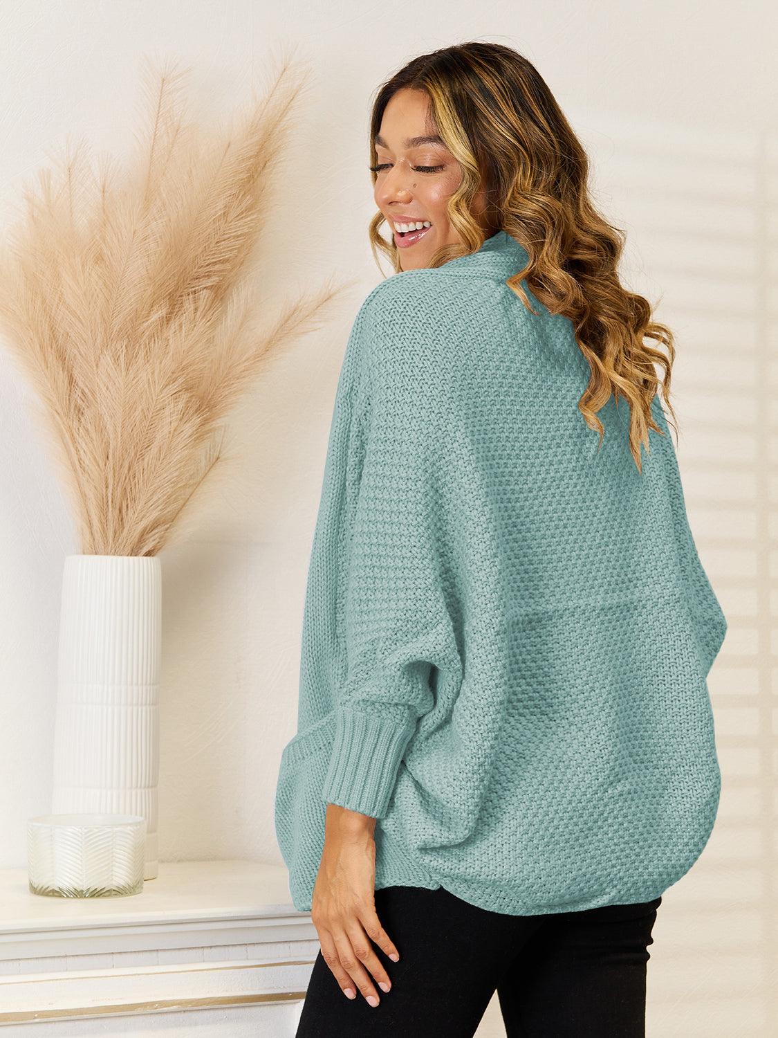 Angel Wings Open Front Cardigan with Pockets Carauana Store