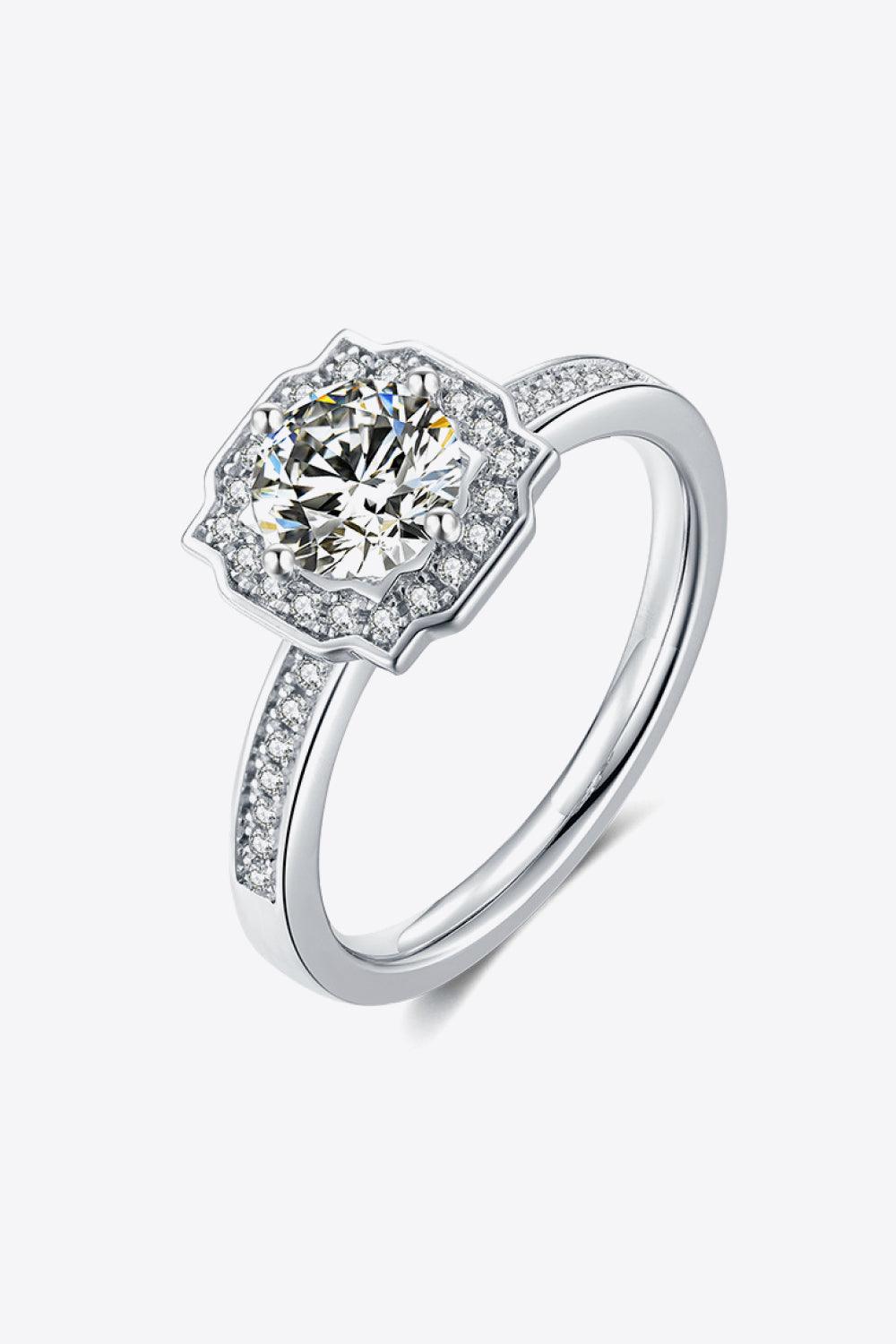 1 Carat Moissanite Platinum-Plated Ring Carauana Store