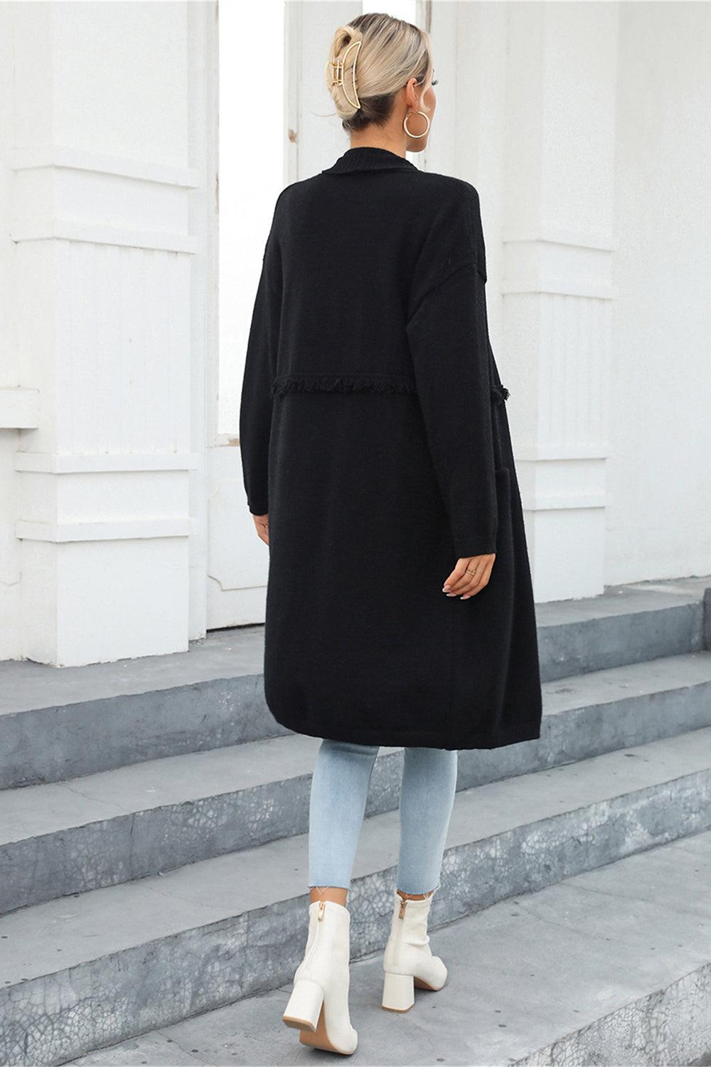 Angel Wings Open Front Pocketed Cardigan Carauana Store