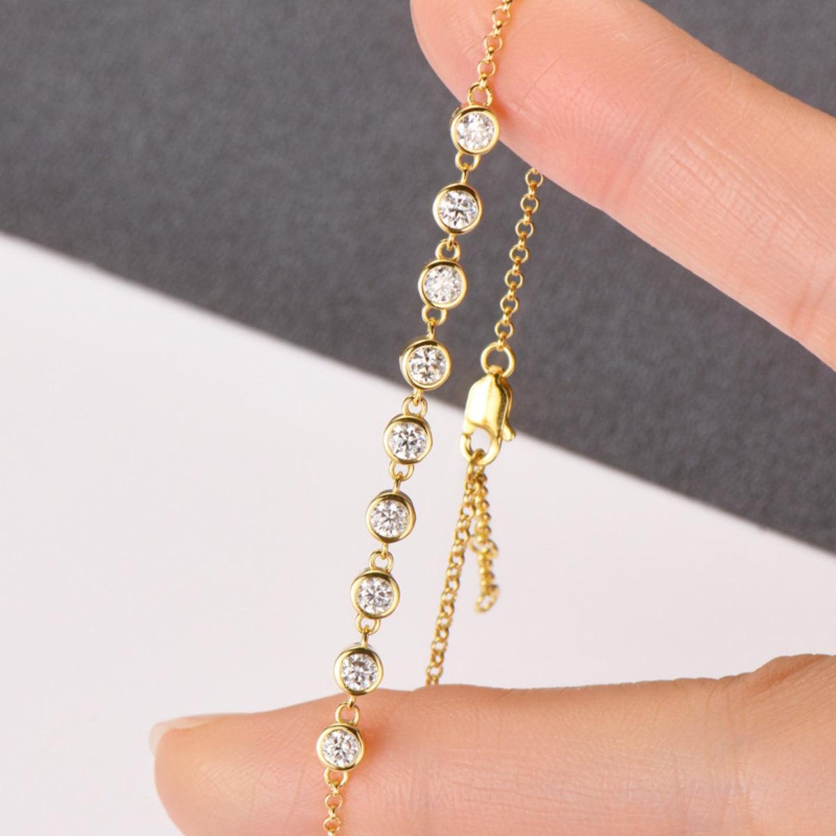 Inlaid Moissanite 925 Sterling Silver Bracelet Carauana Store