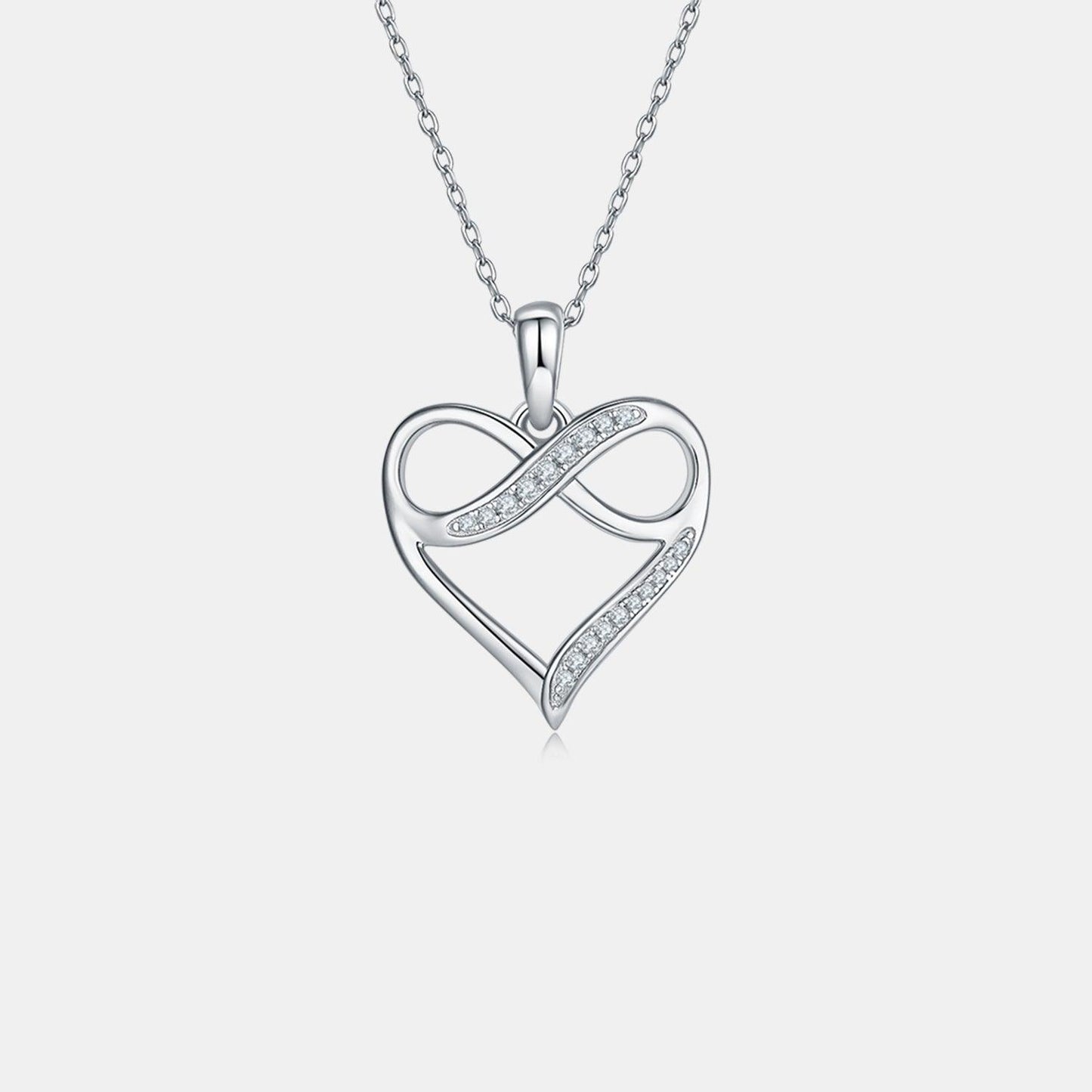 Moissanite 925 Sterling Silver Heart Necklace Carauana Store