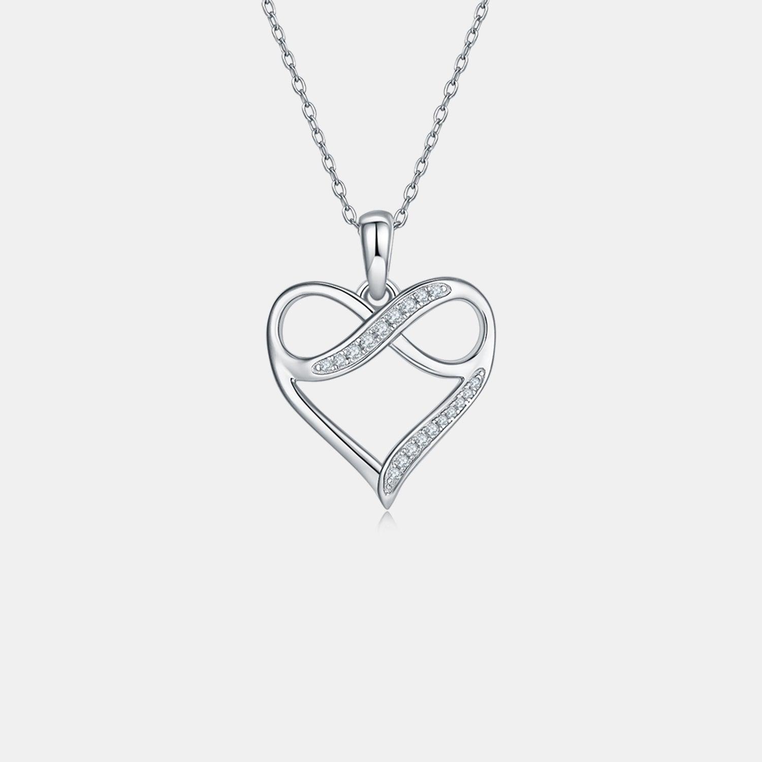 Moissanite 925 Sterling Silver Heart Necklace Carauana Store