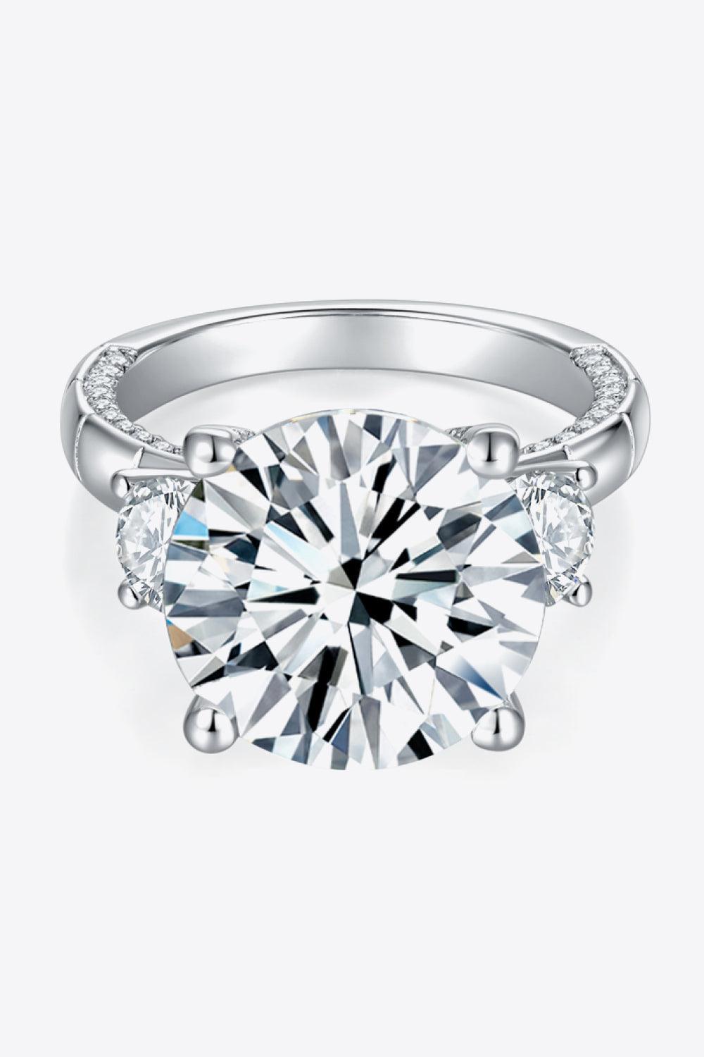 8.6 Carat Moissanite Platinum-Plated Ring Carauana Store