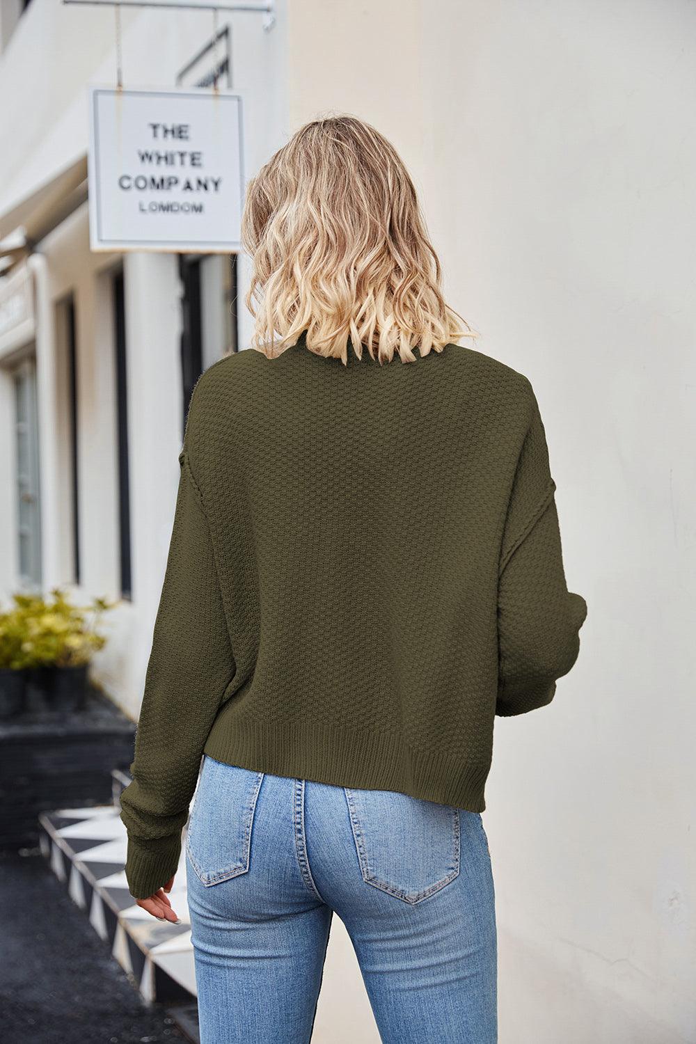 Button Down Exposed Seam Cardigan Carauana Store