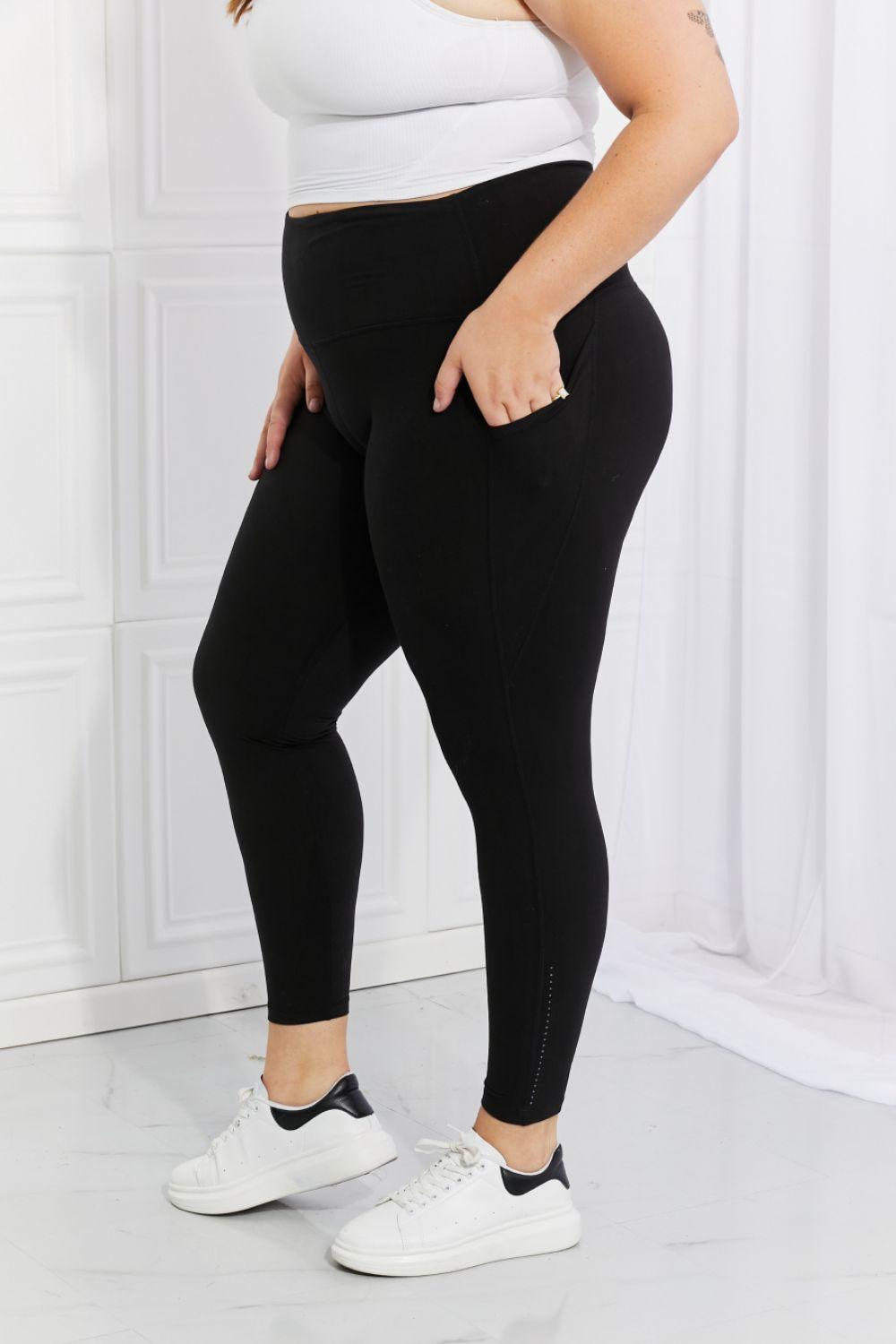 Leggings Depot Full Size Strengthen and Lengthen Reflective Dot Active Leggings Carauana Store